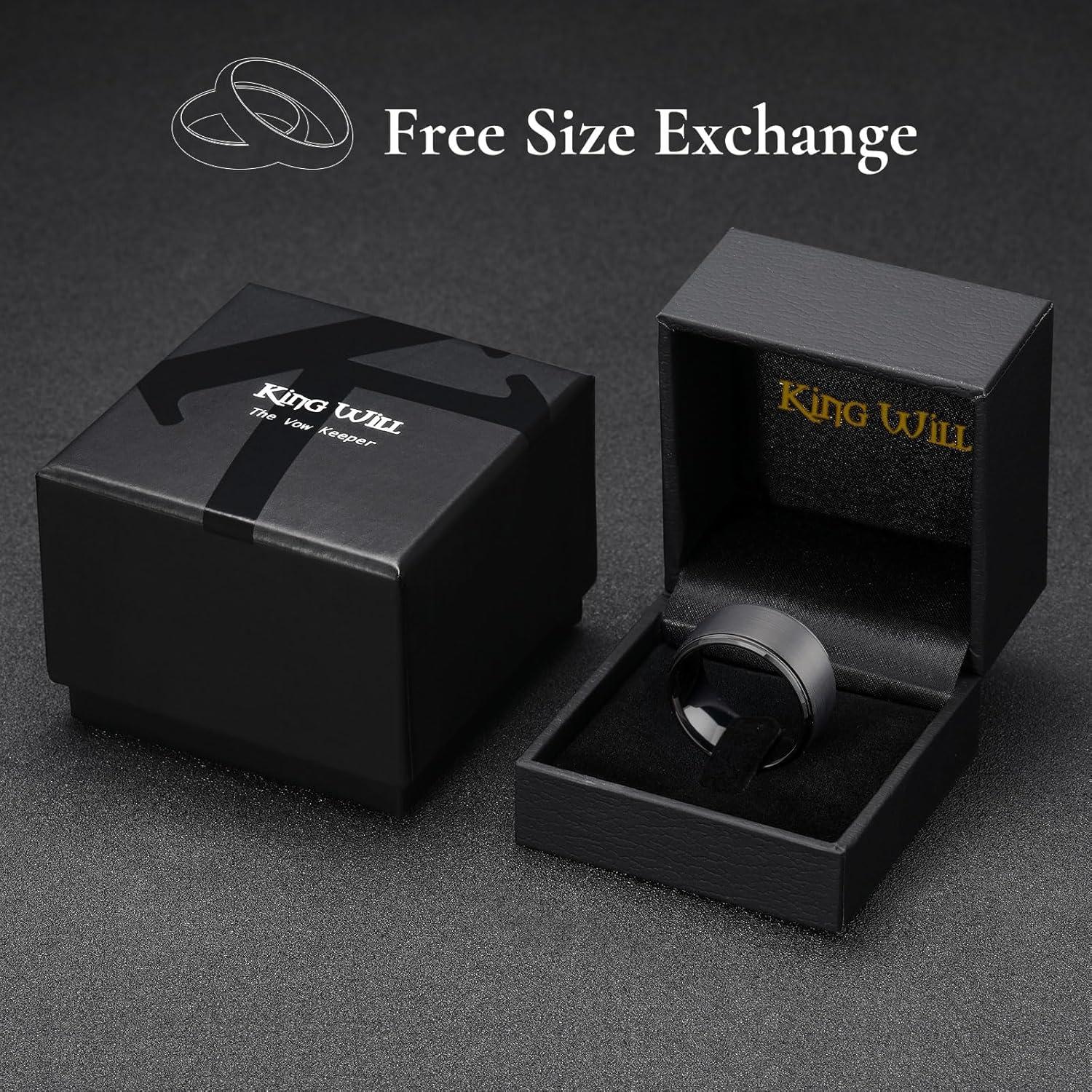 imageKing Will Classic Tungsten Wedding Band for Men 678910mm Widths Polished Finish Step Edge Matte Rings Comfort FitDgunmetal 12mm