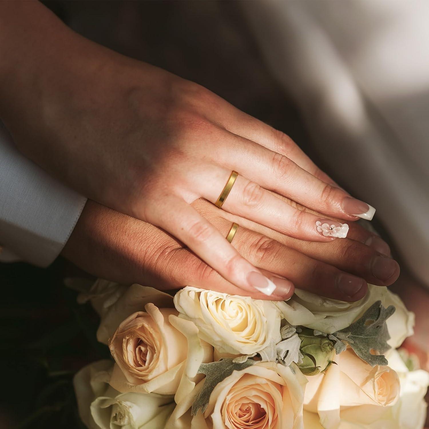 imageKing Will Tungsten Mens Wedding Ring Available in 6mm to 10mm BlackSilver Matte Finish Beveled Polished Edge Comfort FitGold4mm