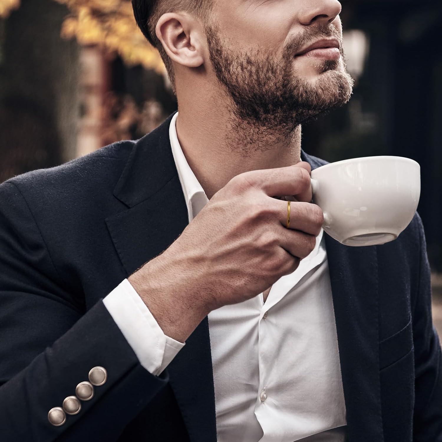 imageKing Will Tungsten Mens Wedding Ring Available in 6mm to 10mm BlackSilver Matte Finish Beveled Polished Edge Comfort Fitgold2mm