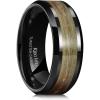 imageKing Will Mens Tungsten Wedding Band 6mm8mm Galaxy Style Sandstone Opal Inlay Polished Beveled Edge Unique Rings for Men Women Comfort Fit DurableBlackCamo