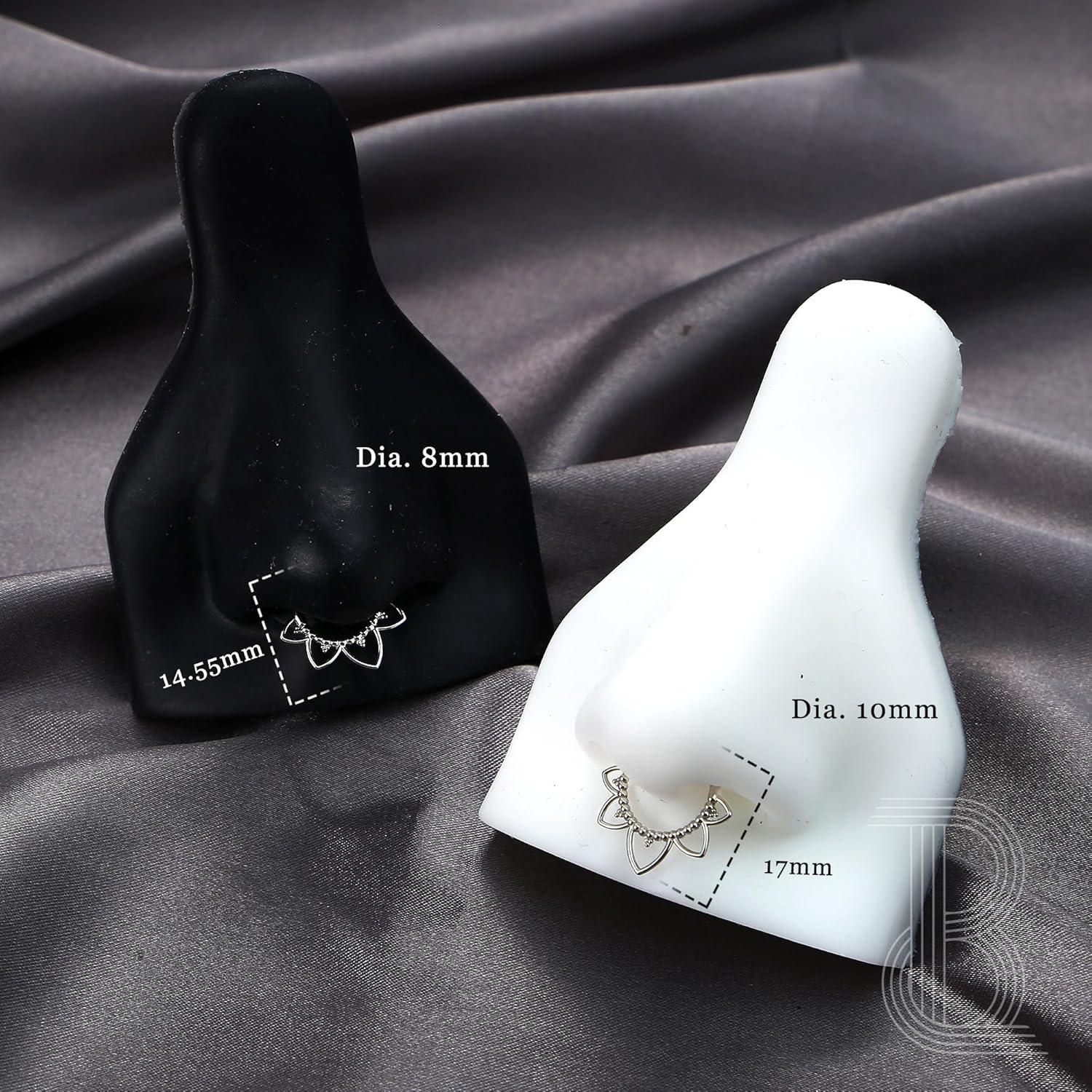 imageBodyBonita 16G Septum Rings Clicker 316L Stainless Steel Septum Nose Rings for Women Daith Earrings for Women Septum Jewelry Conch Daith Piercing Jewelry 14k Gold PlatedSilver 8mm 10mmSprings RevivalGoldSilver