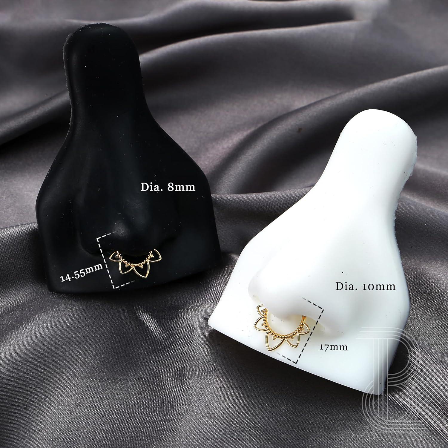 imageBodyBonita 16G Septum Rings Clicker 316L Stainless Steel Septum Nose Rings for Women Daith Earrings for Women Septum Jewelry Conch Daith Piercing Jewelry 14k Gold PlatedSilver 8mm 10mmSprings RevivalGoldSilver