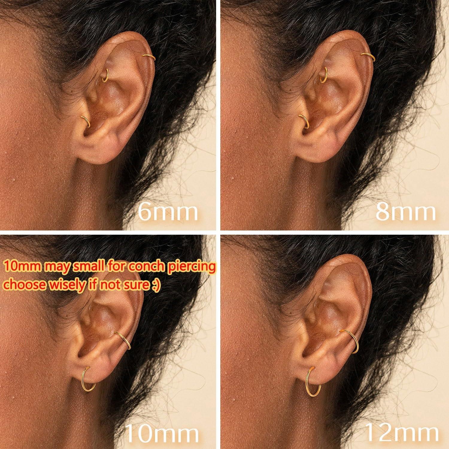 imageBodyBonita 1Pcs G23 Titanium Nose Rings Hoops for Women 201816G Septum Rings Nose Piercings Jewelry Lip Conch HelixGold