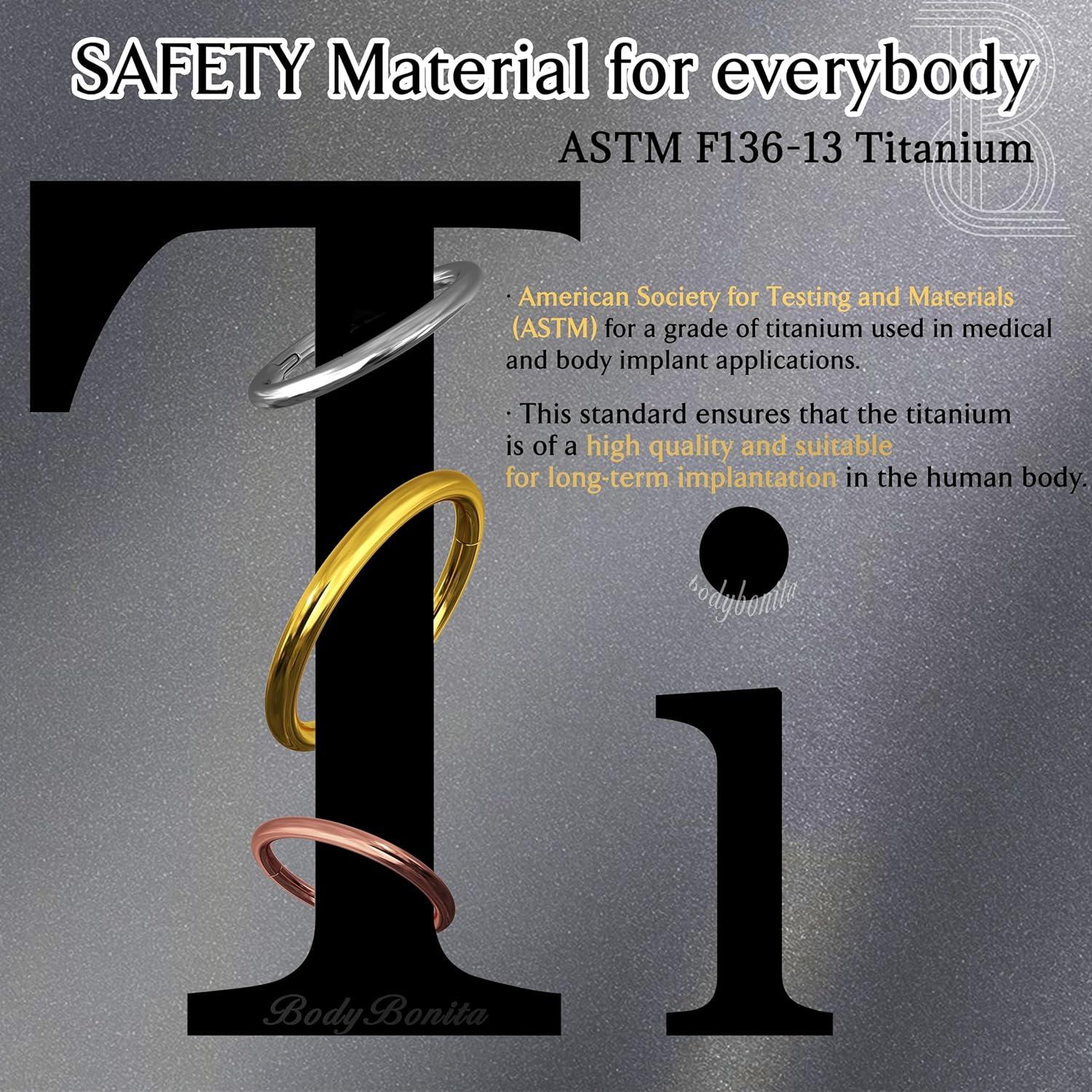 imageBodyBonita 1Pcs G23 Titanium Nose Rings Hoops for Women 201816G Septum Rings Nose Piercings Jewelry Lip Conch HelixGold