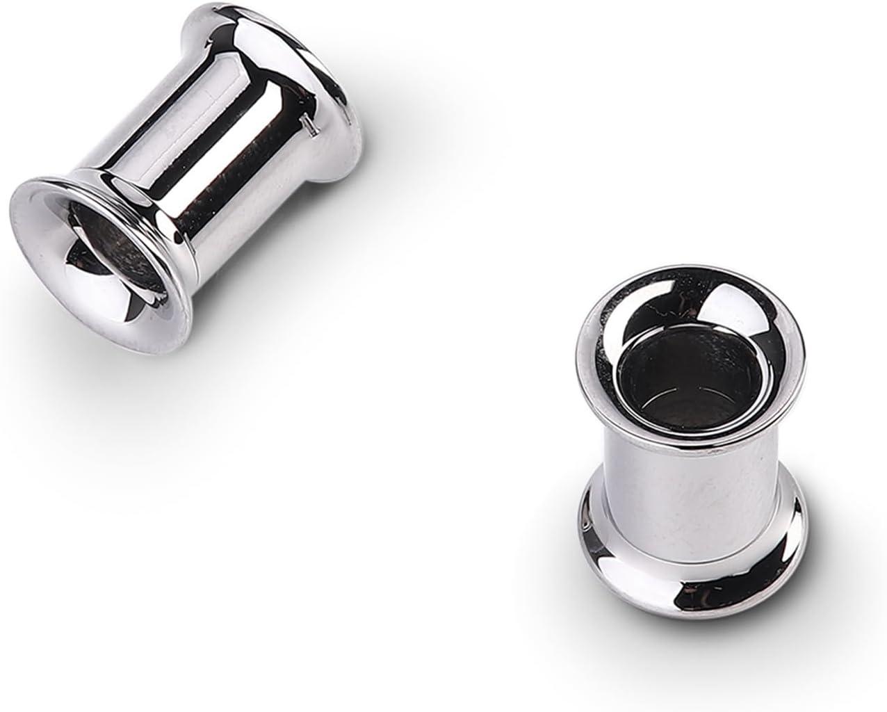 imageBodyBonita 2Pcs G23 Titanium Double Flared Earrings Internally Threaded Gauges for Ears Weights Eyelet Tunnel Plug Stretching Kit From 3mm to 25mm Women MenSilver