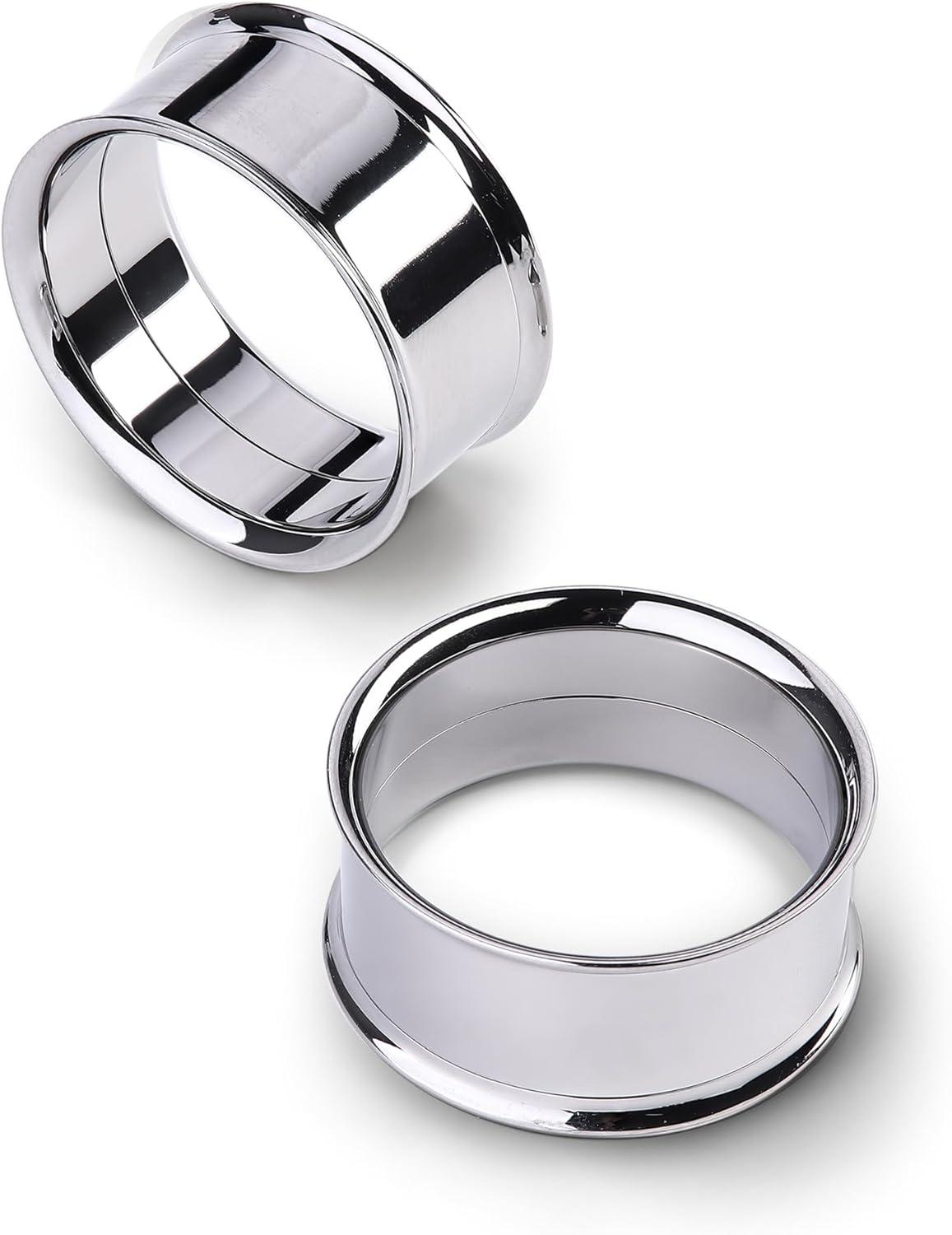 imageBodyBonita 2Pcs G23 Titanium Double Flared Earrings Internally Threaded Gauges for Ears Weights Eyelet Tunnel Plug Stretching Kit From 3mm to 25mm Women MenSilver