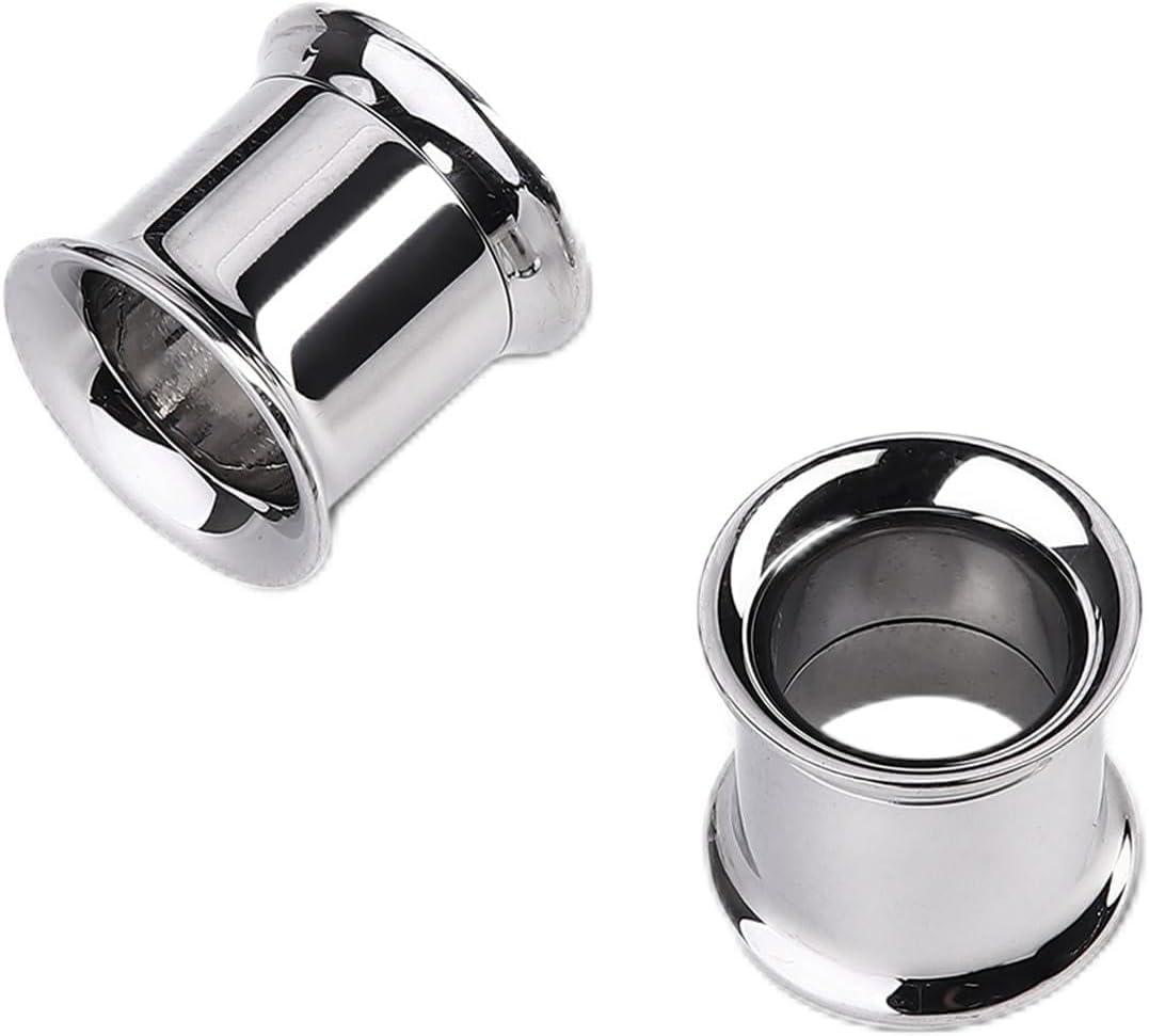 imageBodyBonita 2Pcs G23 Titanium Double Flared Earrings Internally Threaded Gauges for Ears Weights Eyelet Tunnel Plug Stretching Kit From 3mm to 25mm Women MenSilver