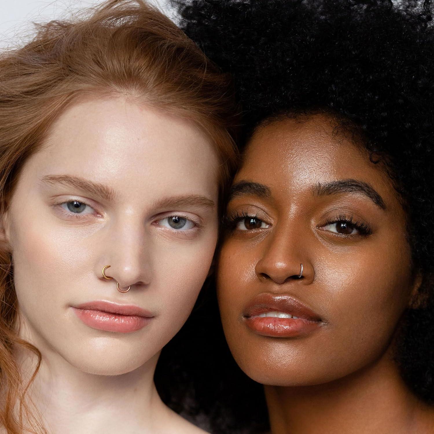 imageBodyBonita 458 pcs 16G18G20G 316L Surgical Steel Hinged Nose Rings Hoops Lip Septum Rings Helix Conch Rook Cartilage Tragus Earrings Piercing Jewelry Black Silver Gold Plated Nose Rings Women MenMixed 16G 8mm 5PCs