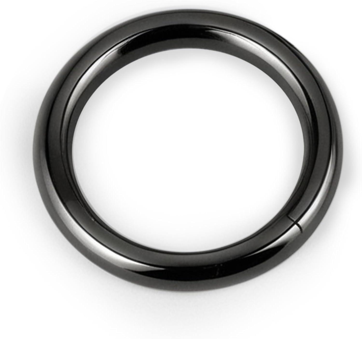 imageBodyBonita G23 Titanium 8G 10G 12G Septum Rings Jewelry Nose Hoops Clicker Ear Weights for Stretched Ear Piercing Jewelry 10mm 12mm 14mm Black SilverBlack