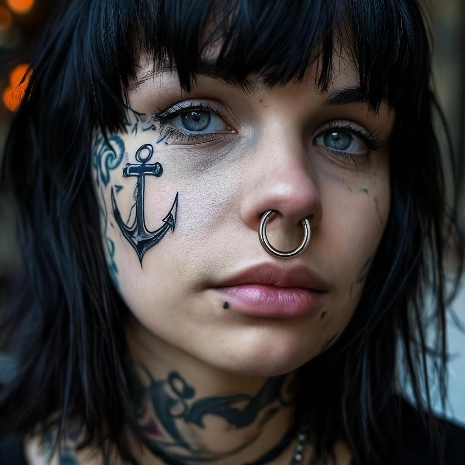 imageBodyBonita G23 Titanium 8G 10G 12G Septum Rings Jewelry Nose Hoops Clicker Ear Weights for Stretched Ear Piercing Jewelry 10mm 12mm 14mm Black SilverSilver