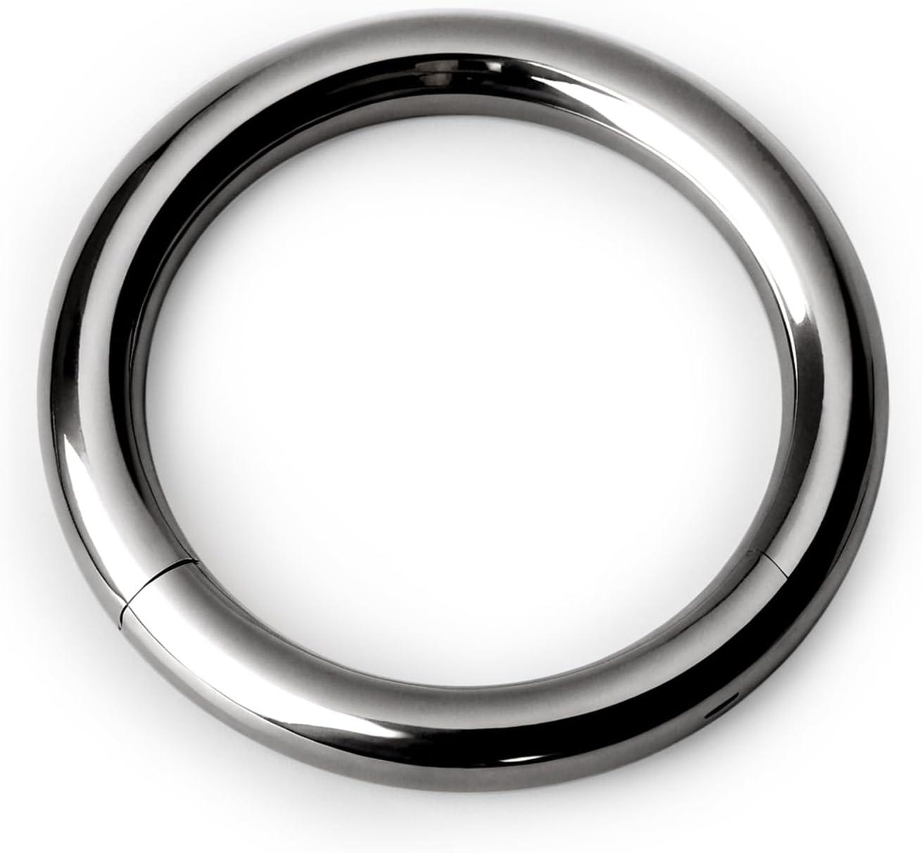 imageBodyBonita G23 Titanium 8G 10G 12G Septum Rings Jewelry Nose Hoops Clicker Ear Weights for Stretched Ear Piercing Jewelry 10mm 12mm 14mm Black SilverSilver