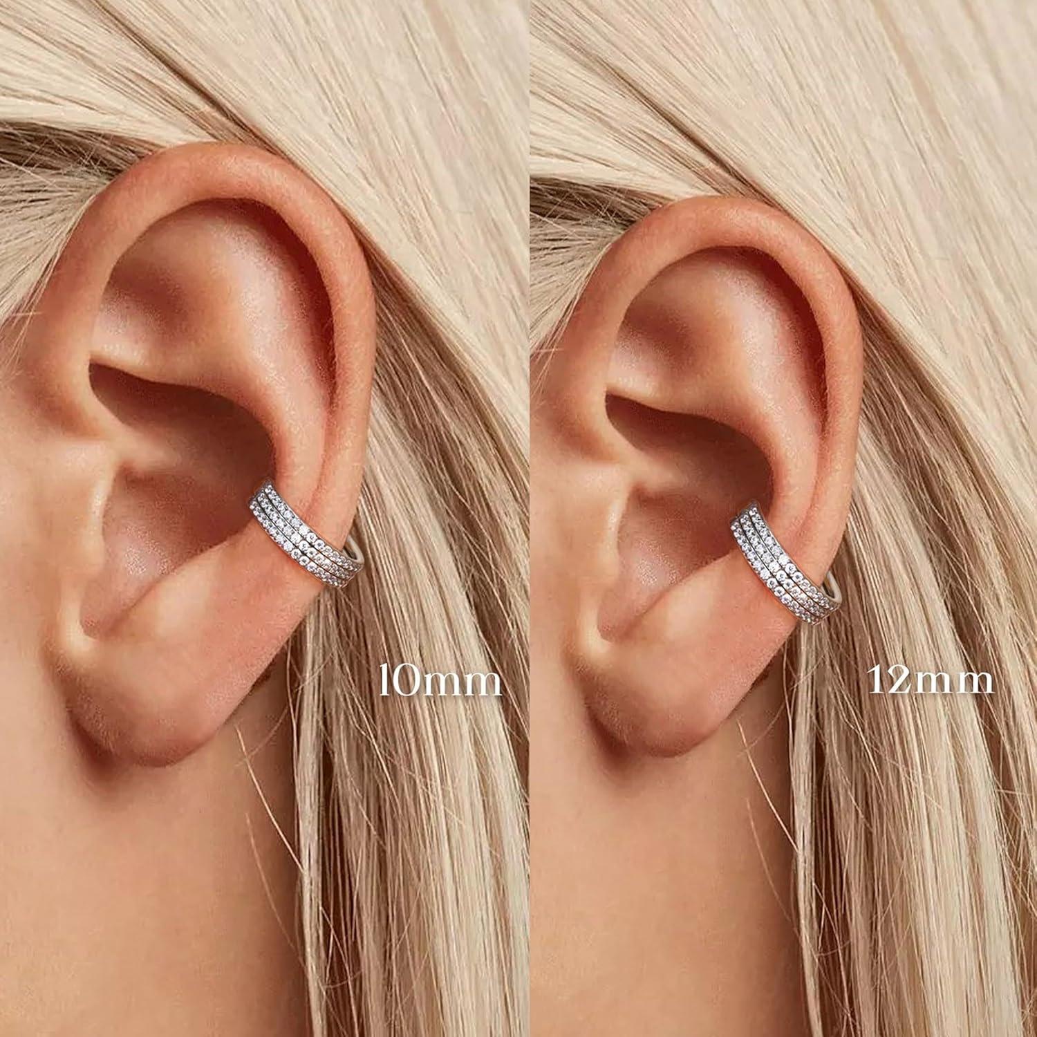 imageBodyBonita G23 Titanium CZ Nose Rings Hoops 20G18G16G14G Septum Rings Nose Hoop Clicker Cartilage Earring for Women Helix Rook Tragus Conch Piercing Jewelry Daith Ring Silver14k Gold PlatedSilver Triple Hoop