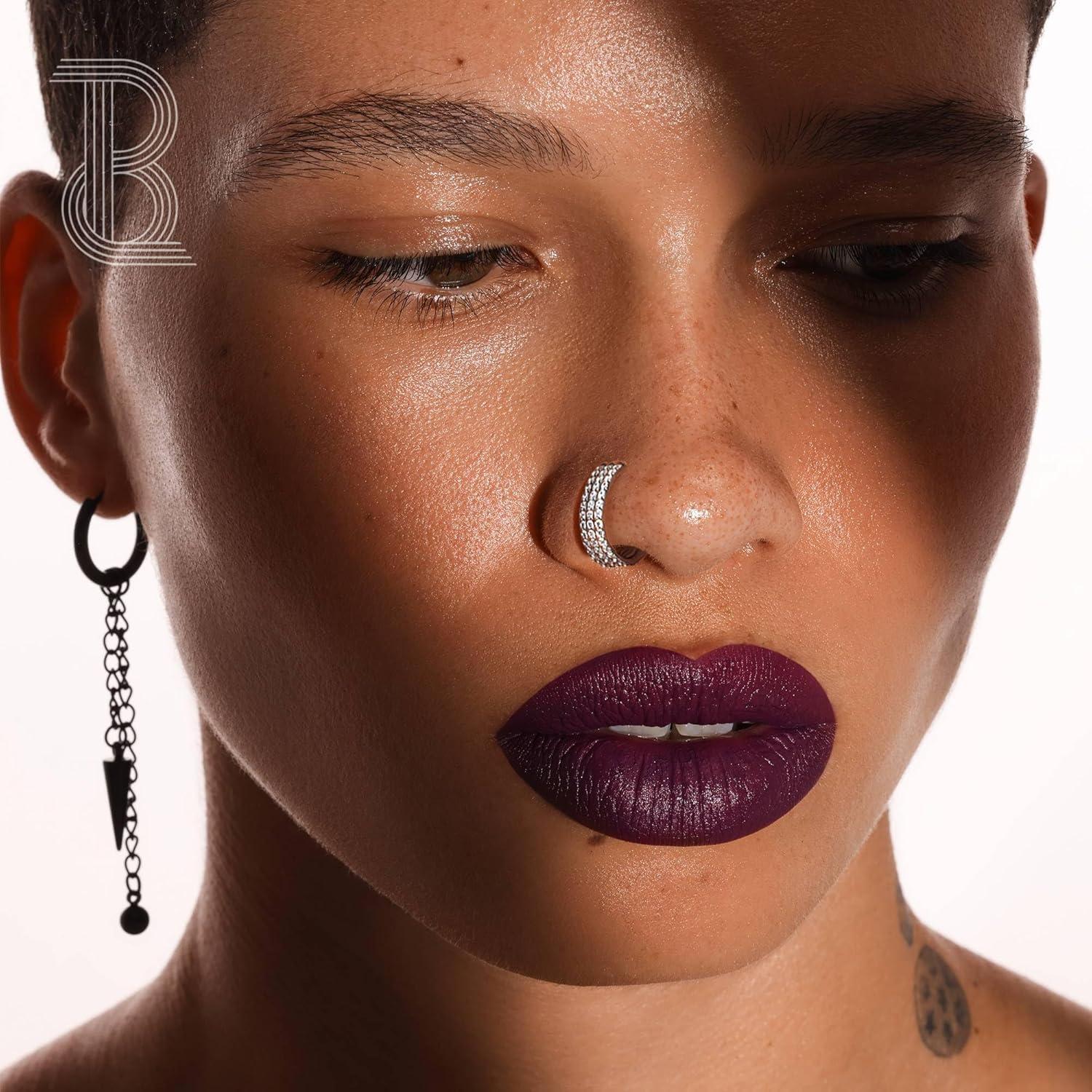 imageBodyBonita G23 Titanium CZ Nose Rings Hoops 20G18G16G14G Septum Rings Nose Hoop Clicker Cartilage Earring for Women Helix Rook Tragus Conch Piercing Jewelry Daith Ring Silver14k Gold PlatedSilver Triple Hoop