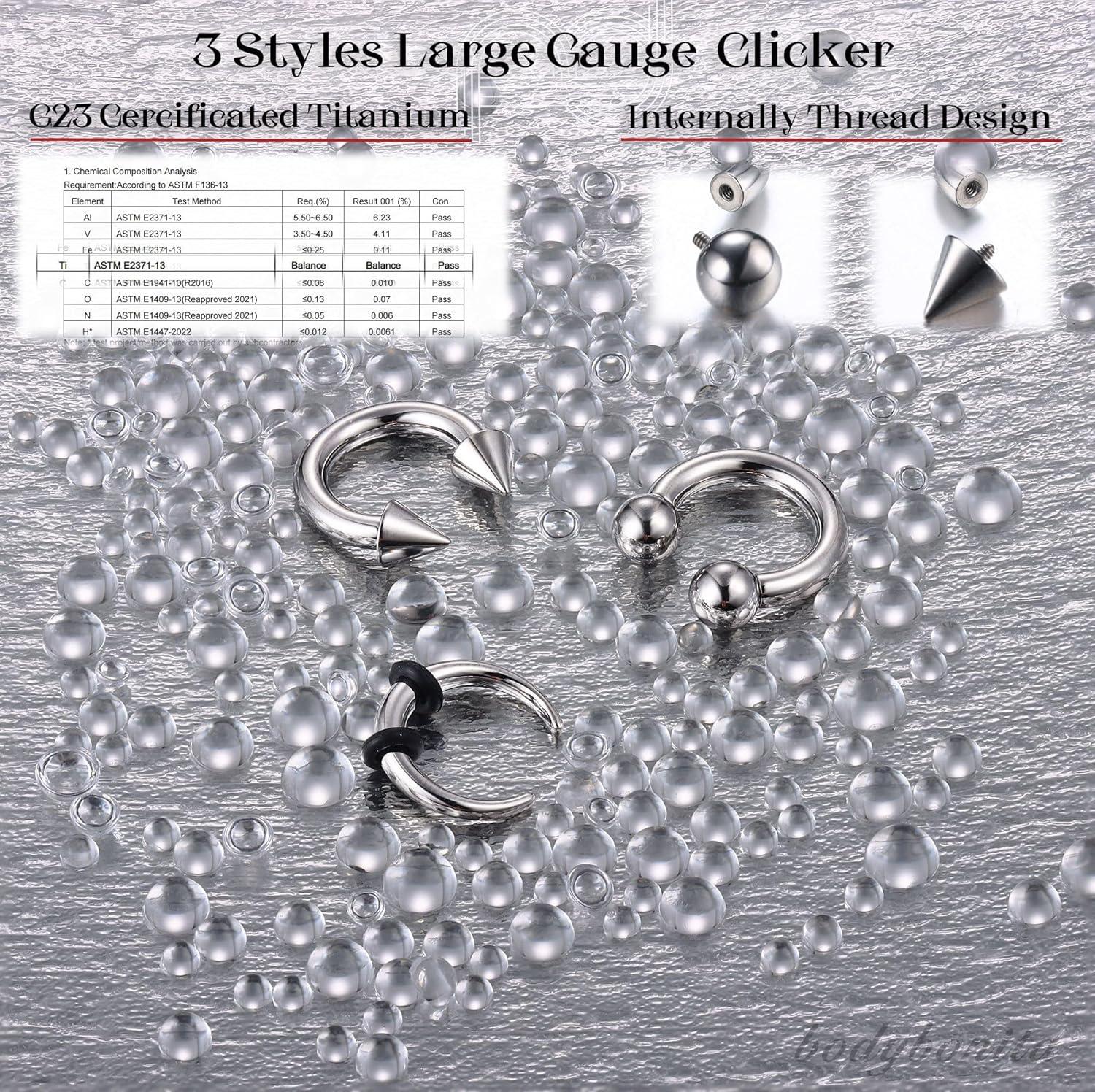 imageBodyBonita G23 Titanium Septum Rings 00024681012G Horseshoe Circular Barbell Spikes Stretched Pincher Nose Piercing Jewelry ASTM F136 Titanium Earrings for Women Men 10121619 mmTitaniumHorseshoe Balls