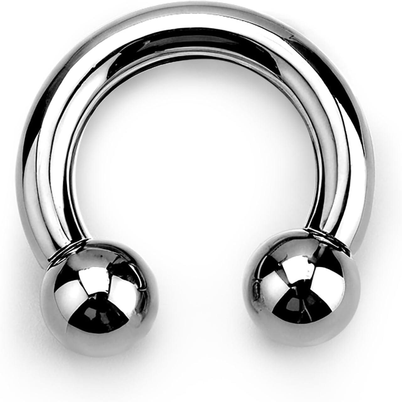 imageBodyBonita G23 Titanium Septum Rings 00024681012G Horseshoe Circular Barbell Spikes Stretched Pincher Nose Piercing Jewelry ASTM F136 Titanium Earrings for Women Men 10121619 mmTitaniumHorseshoe Balls
