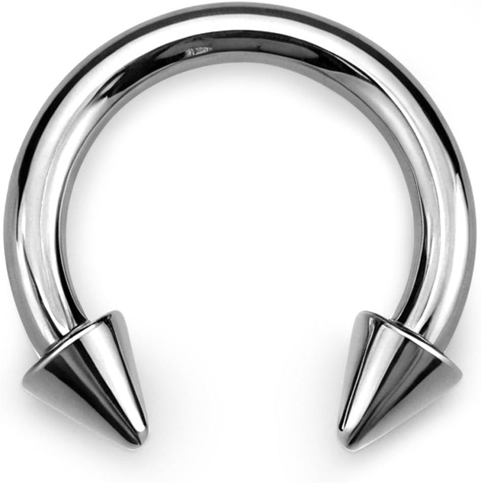 imageBodyBonita G23 Titanium Septum Rings 00024681012G Horseshoe Circular Barbell Spikes Stretched Pincher Nose Piercing Jewelry ASTM F136 Titanium Earrings for Women Men 10121619 mmTitaniumHorseshoe Spike