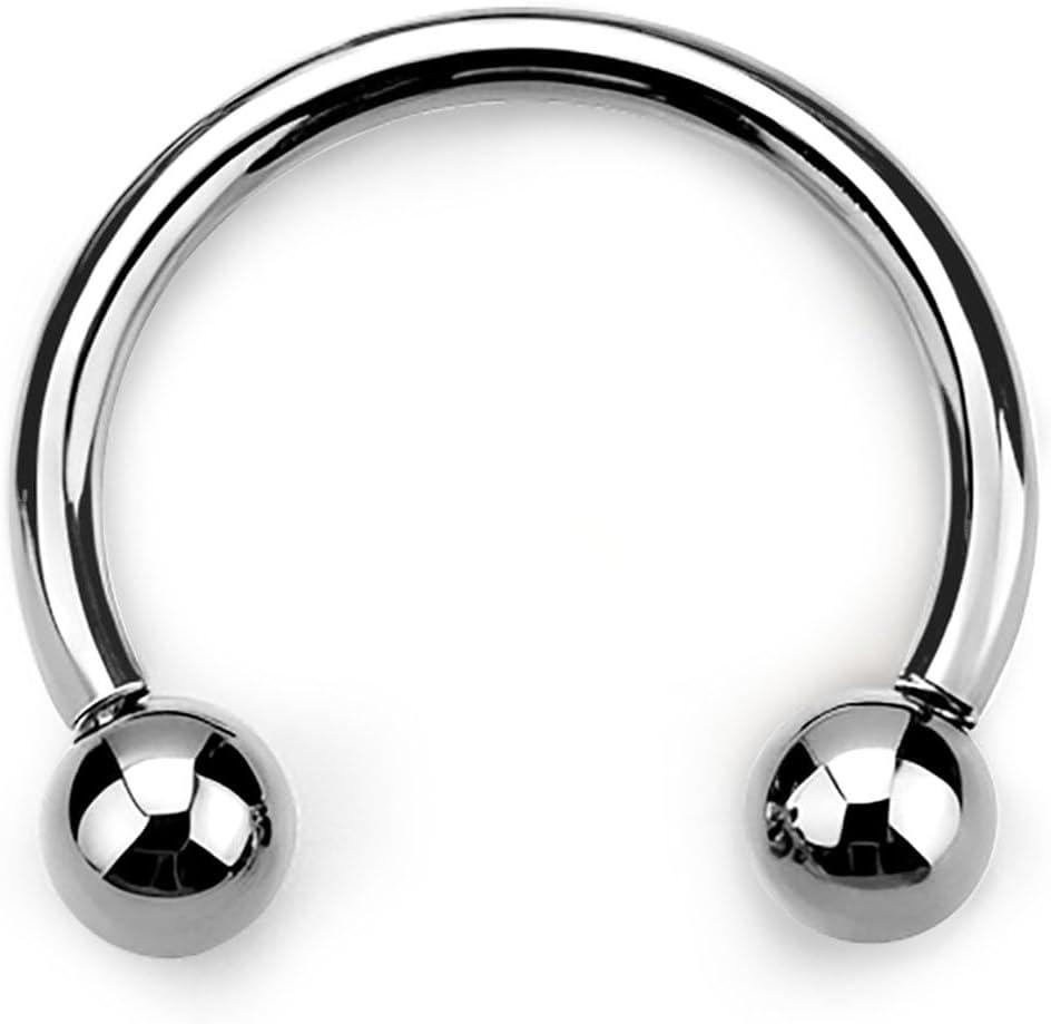 imageBodyBonita G23 Titanium Septum Rings 00024681012G Horseshoe Circular Barbell Spikes Stretched Pincher Nose Piercing Jewelry ASTM F136 Titanium Earrings for Women Men 10121619 mmTitaniumHorseshoe Balls