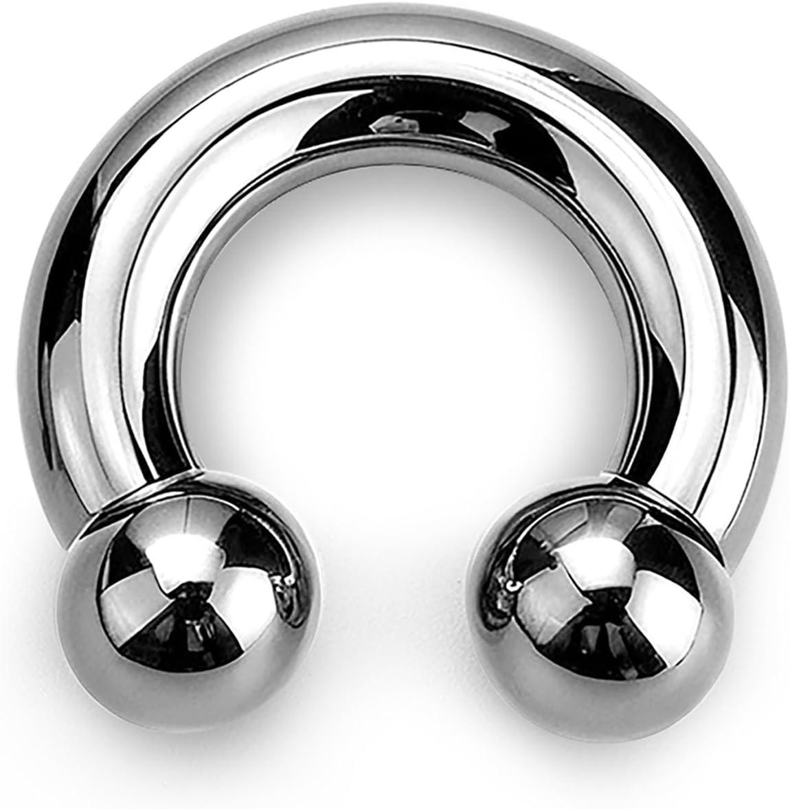 imageBodyBonita G23 Titanium Septum Rings 00024681012G Horseshoe Circular Barbell Spikes Stretched Pincher Nose Piercing Jewelry ASTM F136 Titanium Earrings for Women Men 10121619 mmTitaniumHorseshoe Balls