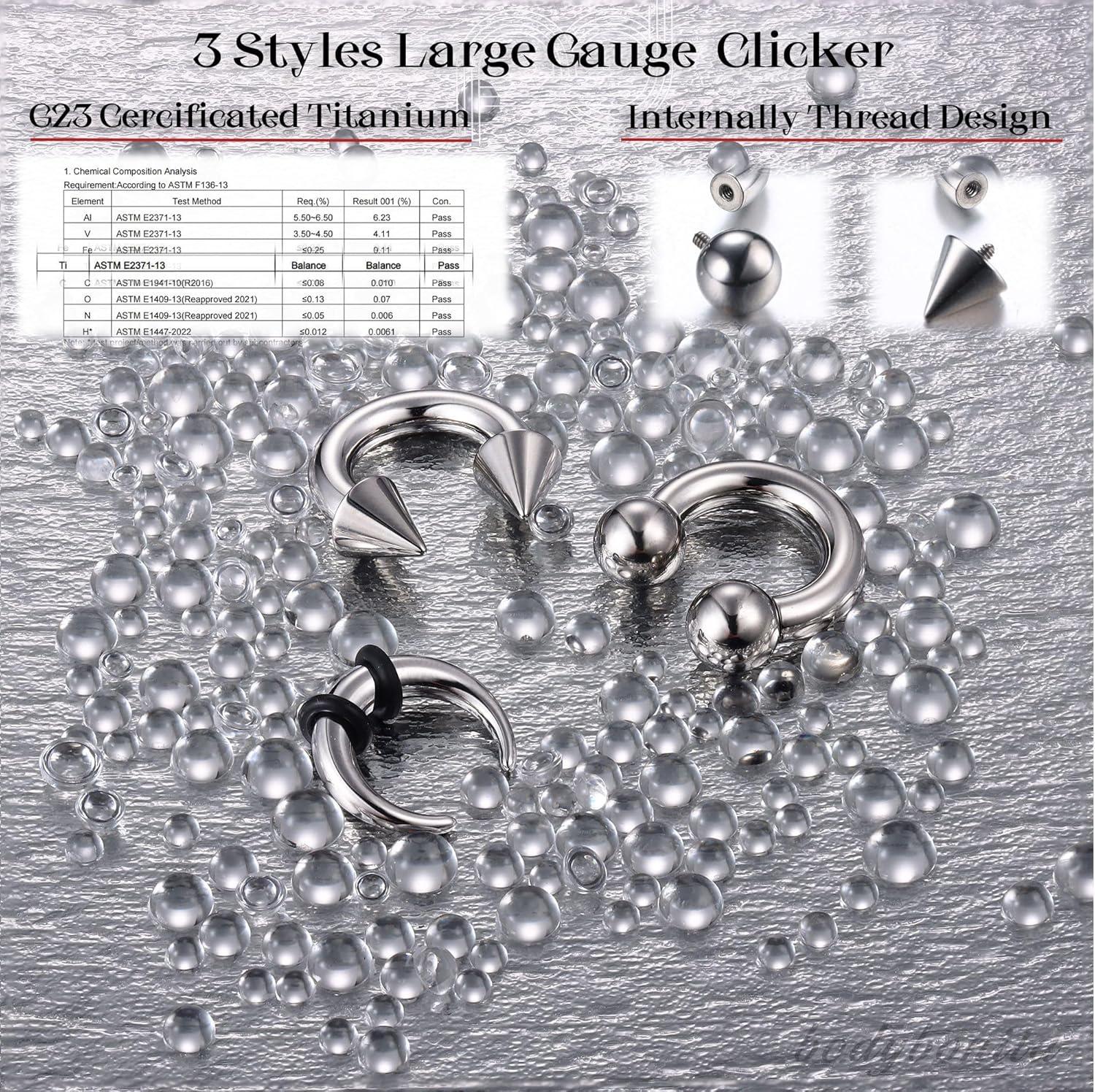 imageBodyBonita G23 Titanium Septum Rings 00024681012G Horseshoe Circular Barbell Spikes Stretched Pincher Nose Piercing Jewelry ASTM F136 Titanium Earrings for Women Men 10121619 mmTitaniumHorseshoe Spike