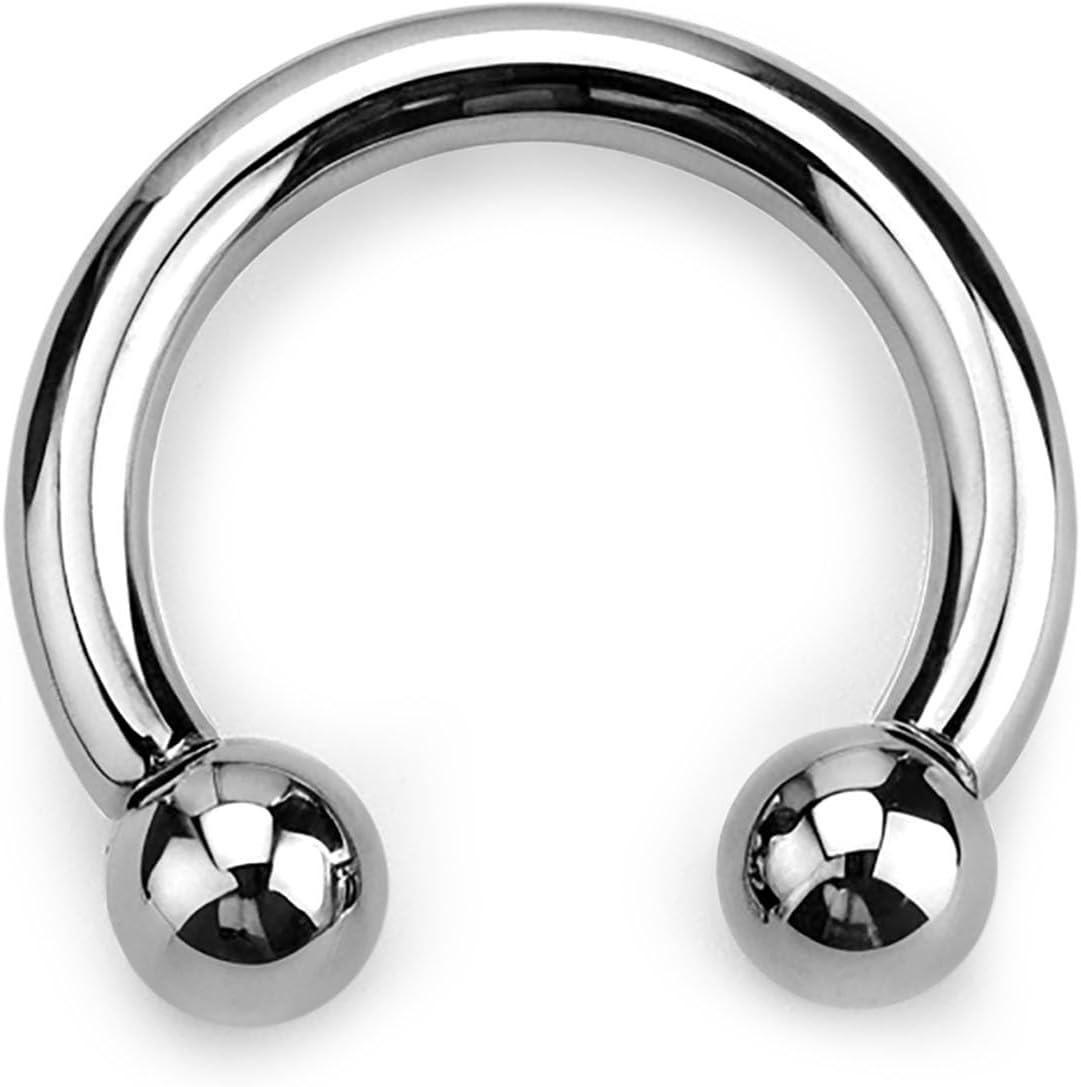 imageBodyBonita G23 Titanium Septum Rings 00024681012G Horseshoe Circular Barbell Spikes Stretched Pincher Nose Piercing Jewelry ASTM F136 Titanium Earrings for Women Men 10121619 mmTitaniumHorseshoe Balls