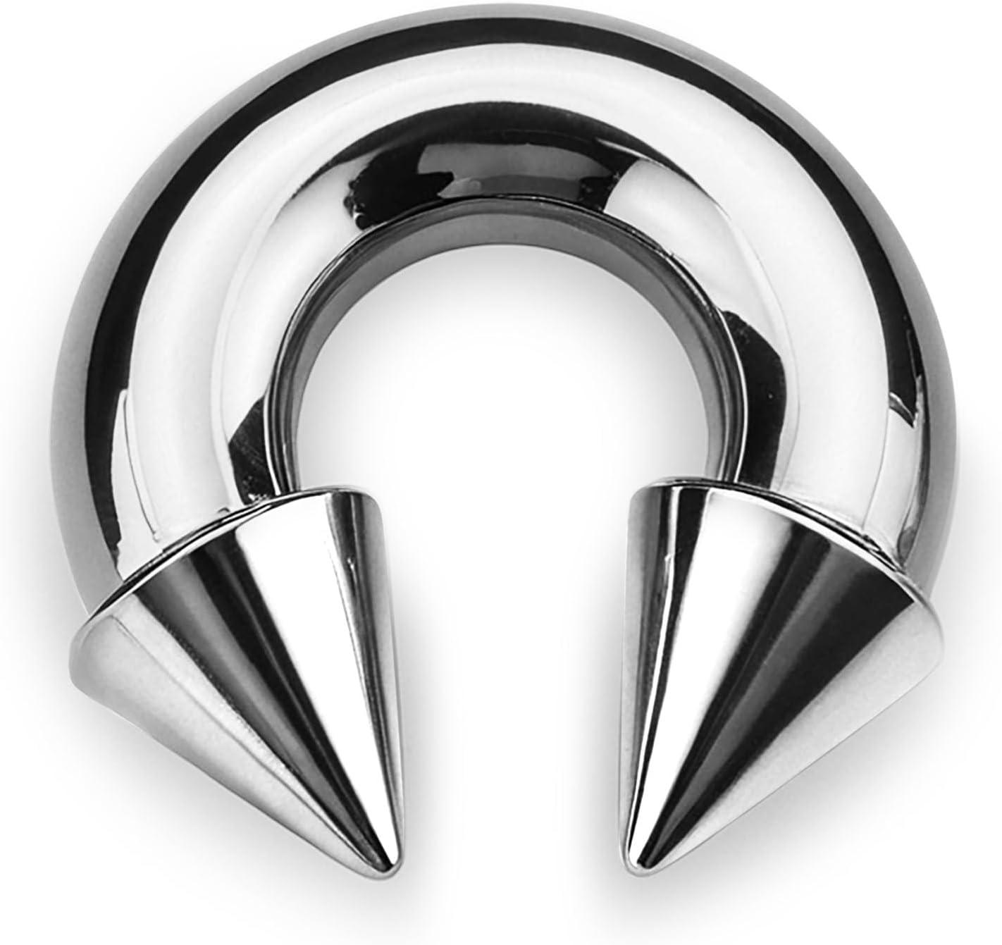 imageBodyBonita G23 Titanium Septum Rings 00024681012G Horseshoe Circular Barbell Spikes Stretched Pincher Nose Piercing Jewelry ASTM F136 Titanium Earrings for Women Men 10121619 mmTitaniumHorseshoe Spike