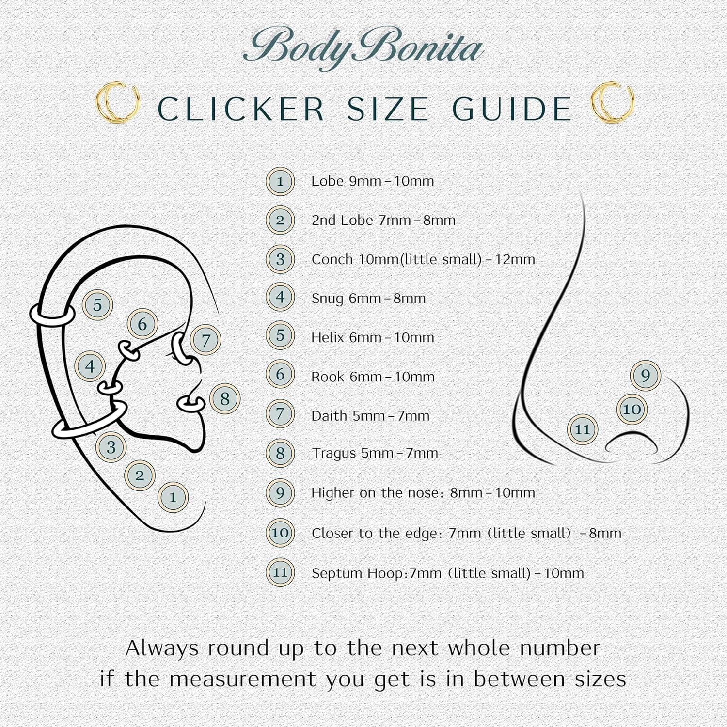 imageBodyBonita Hinged Opal Nose Rings Hoops 16G18G20G 316L Surgical Steel Hinged Hoop Nose Rings Septum Rings Conch Helix Daith Piercing Jewelry PurplePinkBlueWhite 10mm8mm SilverGold PlatedWhite Opal