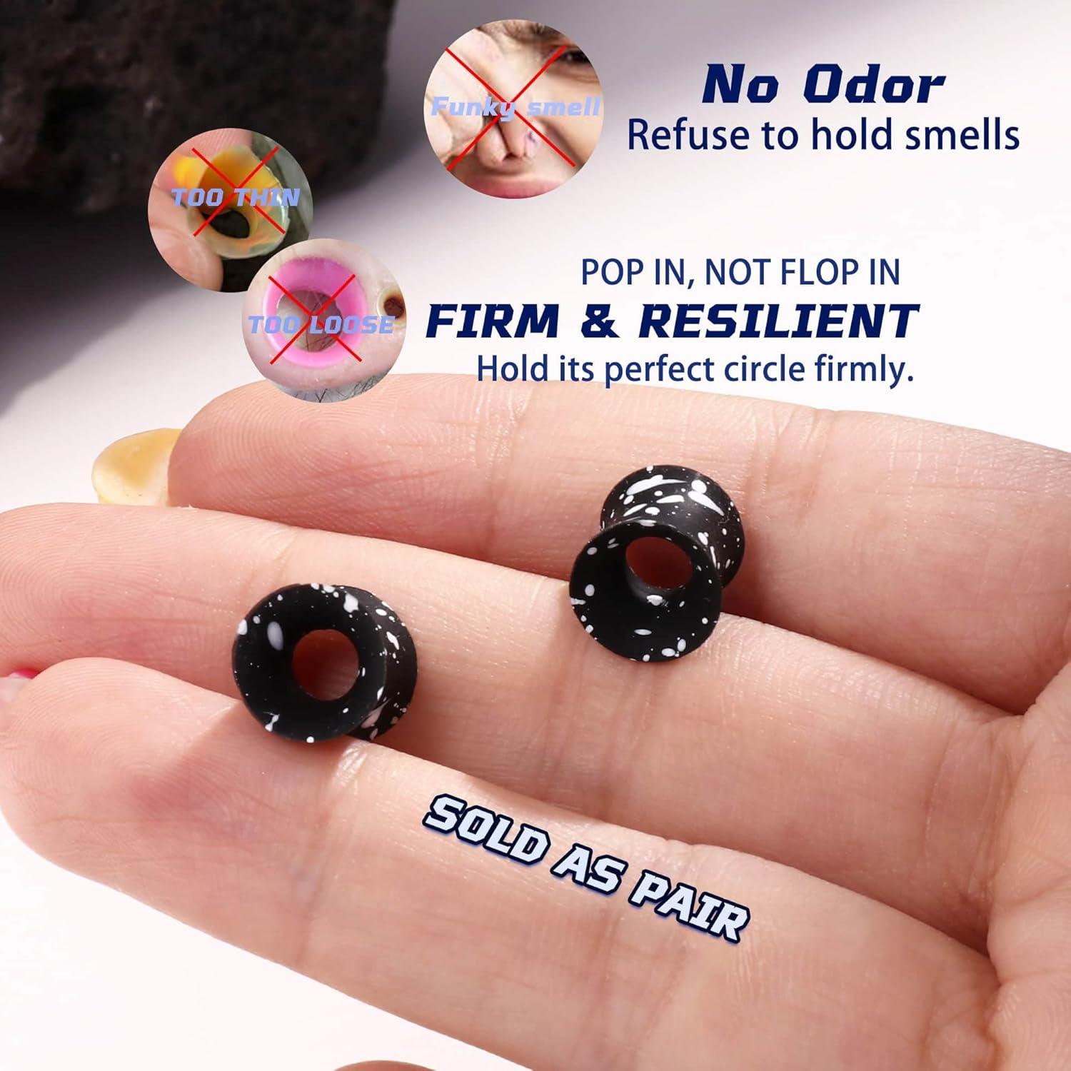 imageBodyBonita Implant Silicone Gauges for Ears 2Pcs Flexible Double Flared Earrings Expander Ear Gauges Eyelet Tunnel Plug Ear Stretching Kit Flesh Ear Piercing Jewelry for Women Men 8mm Wearable Length00G10mm8mm