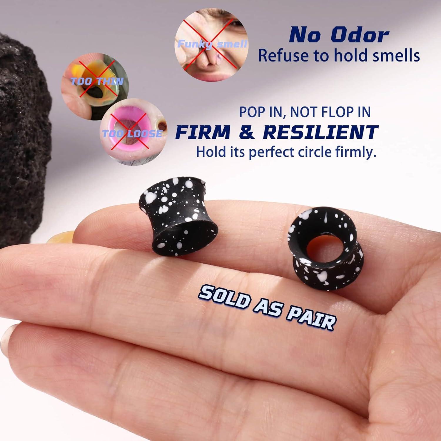 imageBodyBonita Implant Silicone Gauges for Ears 2Pcs Flexible Double Flared Earrings Expander Ear Gauges Eyelet Tunnel Plug Ear Stretching Kit Flesh Ear Piercing Jewelry for Women Men 8mm Wearable Length71611mm8mm