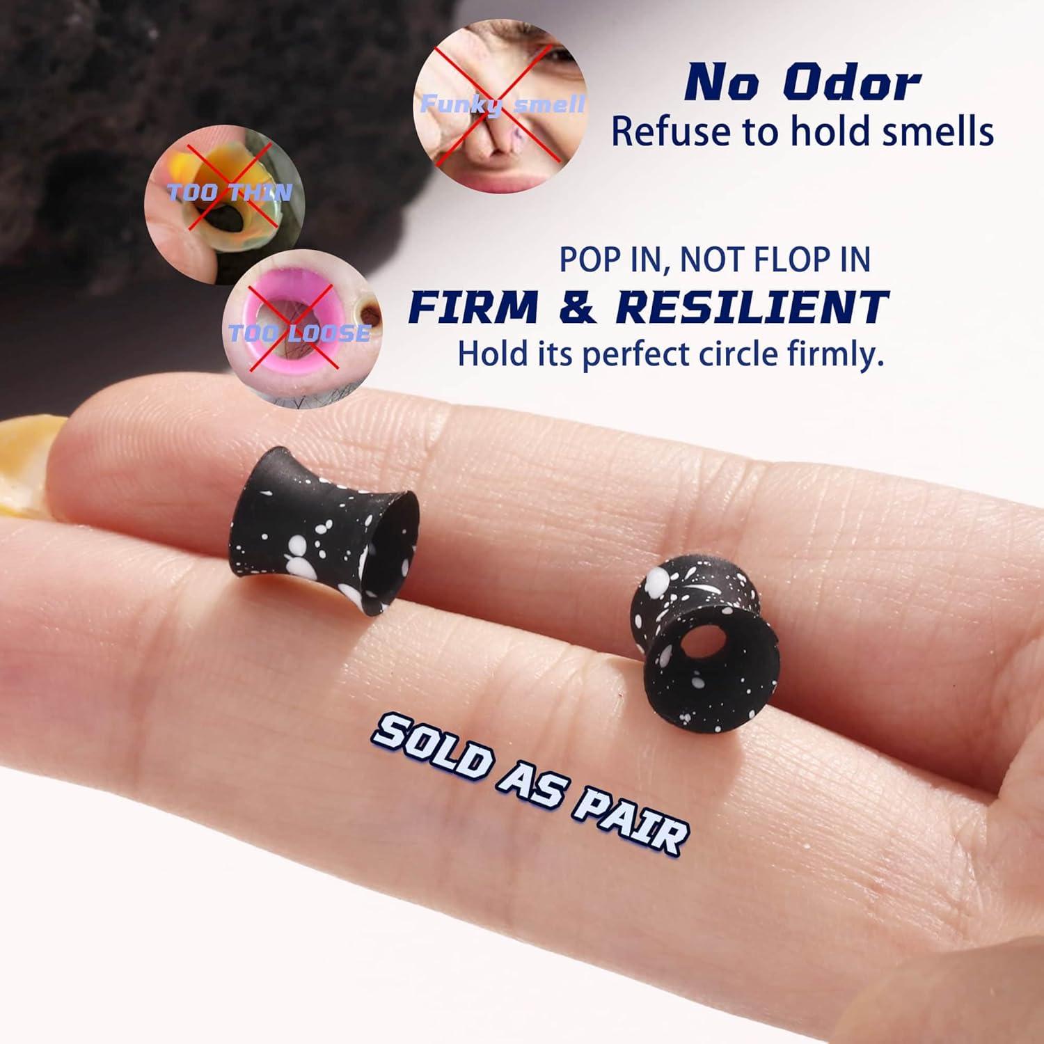 imageBodyBonita Implant Silicone Gauges for Ears 2Pcs Flexible Double Flared Earrings Expander Ear Gauges Eyelet Tunnel Plug Ear Stretching Kit Flesh Ear Piercing Jewelry for Women Men 8mm Wearable Length2G6mm8mm