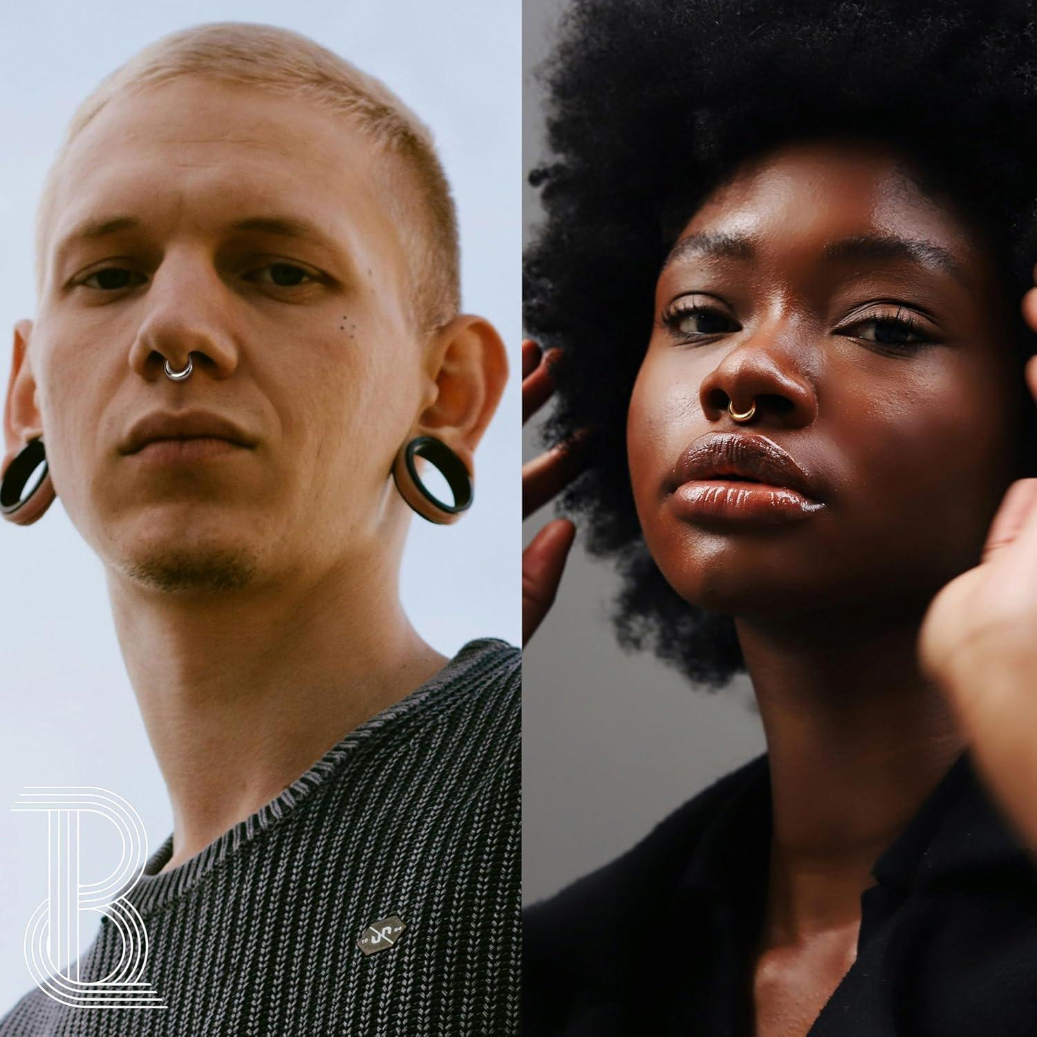 imageBodyBonita Septum Rings 16G 316L Stainless Steel Nose Rings Hoops for Men Women Septum Piercing Jewelry 8 mm 10 mmGoldOrbit