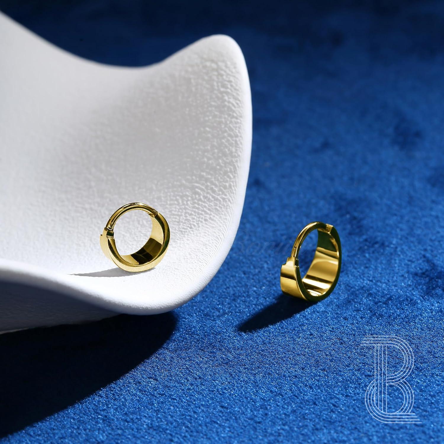 imageBodyBonita Septum Rings 16G 316L Stainless Steel Nose Rings Hoops for Men Women Septum Piercing Jewelry 8 mm 10 mmGoldSlender