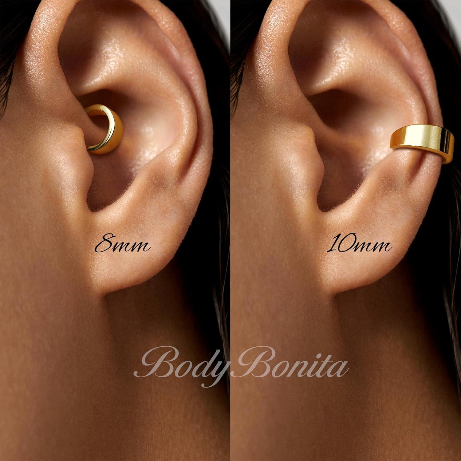 imageBodyBonita Septum Rings 16G 316L Stainless Steel Nose Rings Hoops for Men Women Septum Piercing Jewelry 8 mm 10 mmGoldSlender