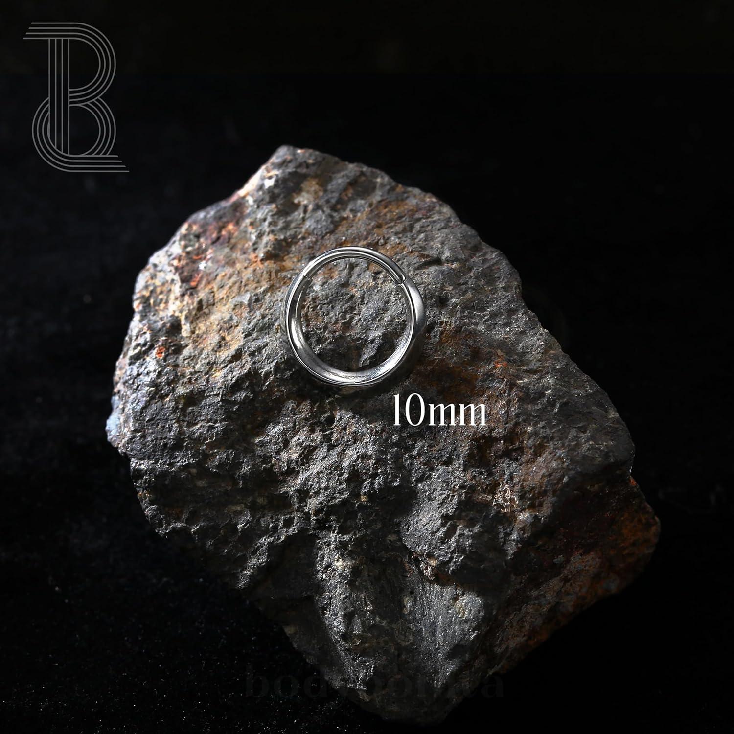 imageBodyBonita Septum Rings 16G 316L Stainless Steel Nose Rings Hoops for Men Women Septum Piercing Jewelry 8 mm 10 mmSilverCrescent