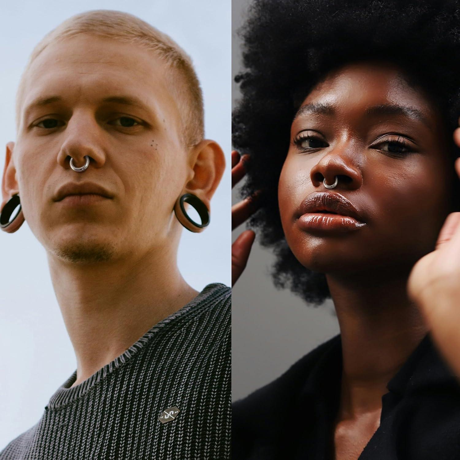 imageBodyBonita Septum Rings 16G 316L Stainless Steel Nose Rings Hoops for Men Women Septum Piercing Jewelry 8 mm 10 mmSilverCrescent