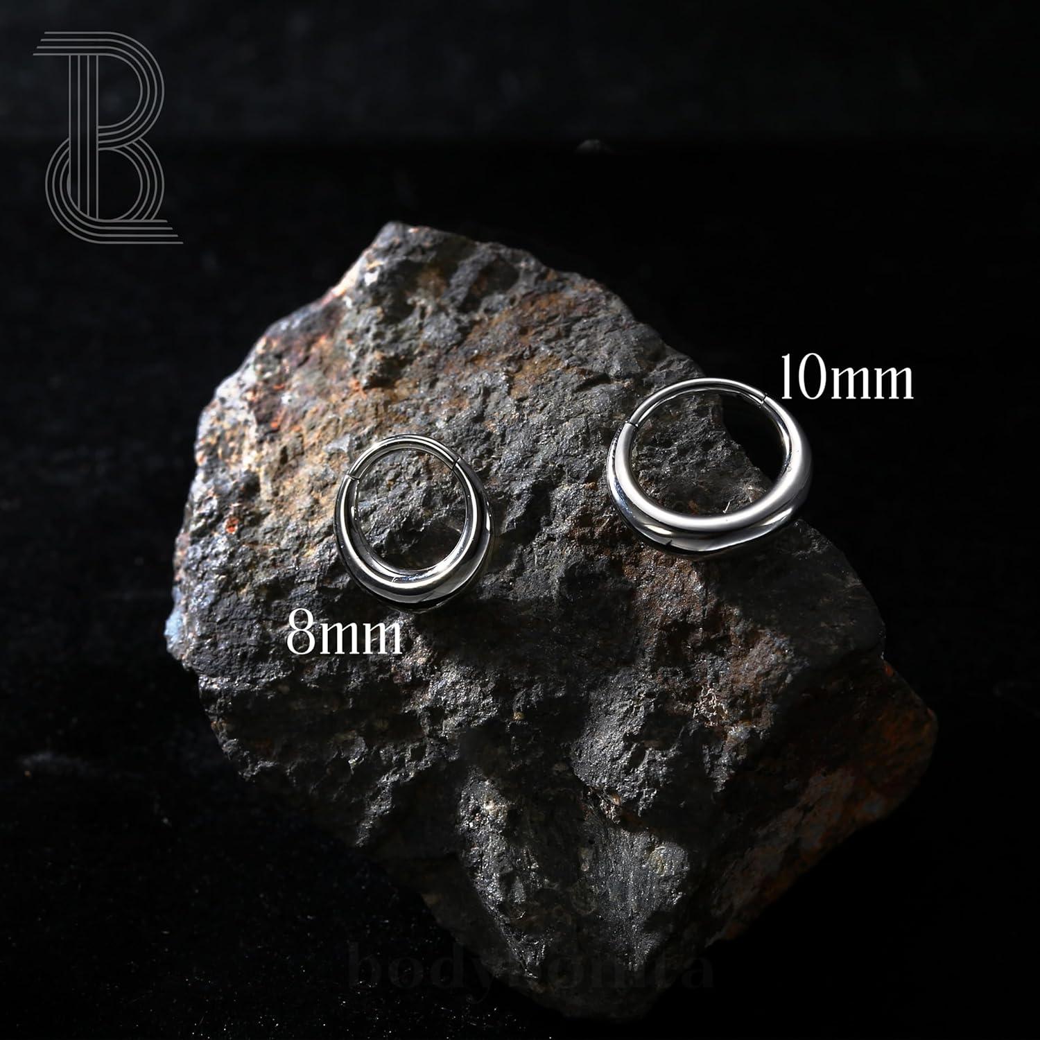 imageBodyBonita Septum Rings 16G 316L Stainless Steel Nose Rings Hoops for Men Women Septum Piercing Jewelry 8 mm 10 mmSilverOrbit