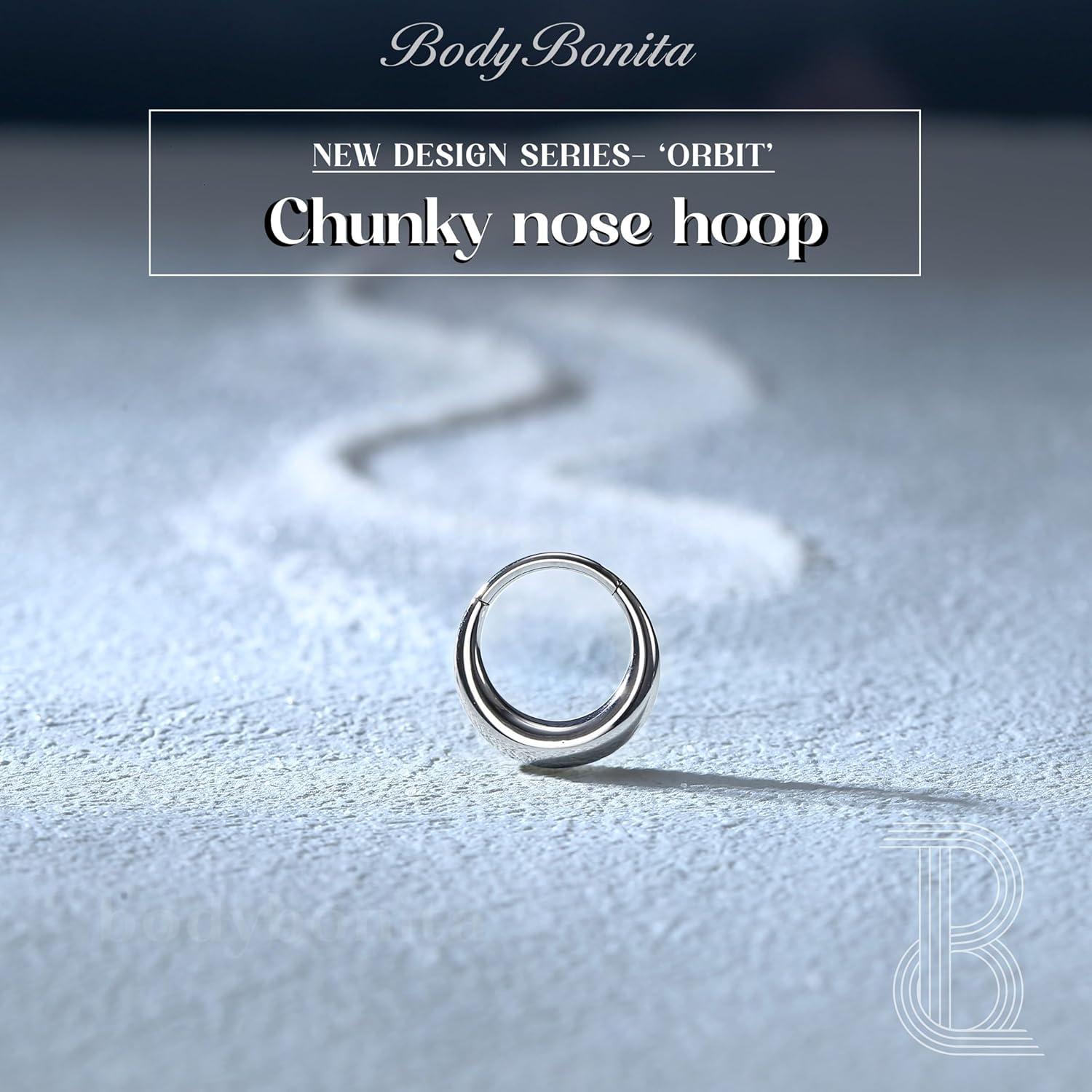 imageBodyBonita Septum Rings 16G 316L Stainless Steel Nose Rings Hoops for Men Women Septum Piercing Jewelry 8 mm 10 mmSilverOrbit