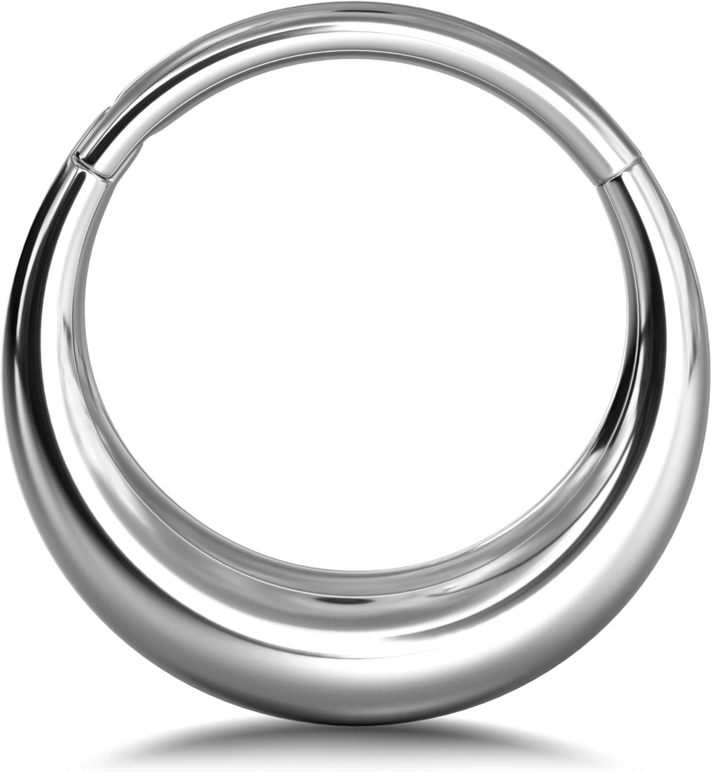 imageBodyBonita Septum Rings 16G 316L Stainless Steel Nose Rings Hoops for Men Women Septum Piercing Jewelry 8 mm 10 mmSilverOrbit