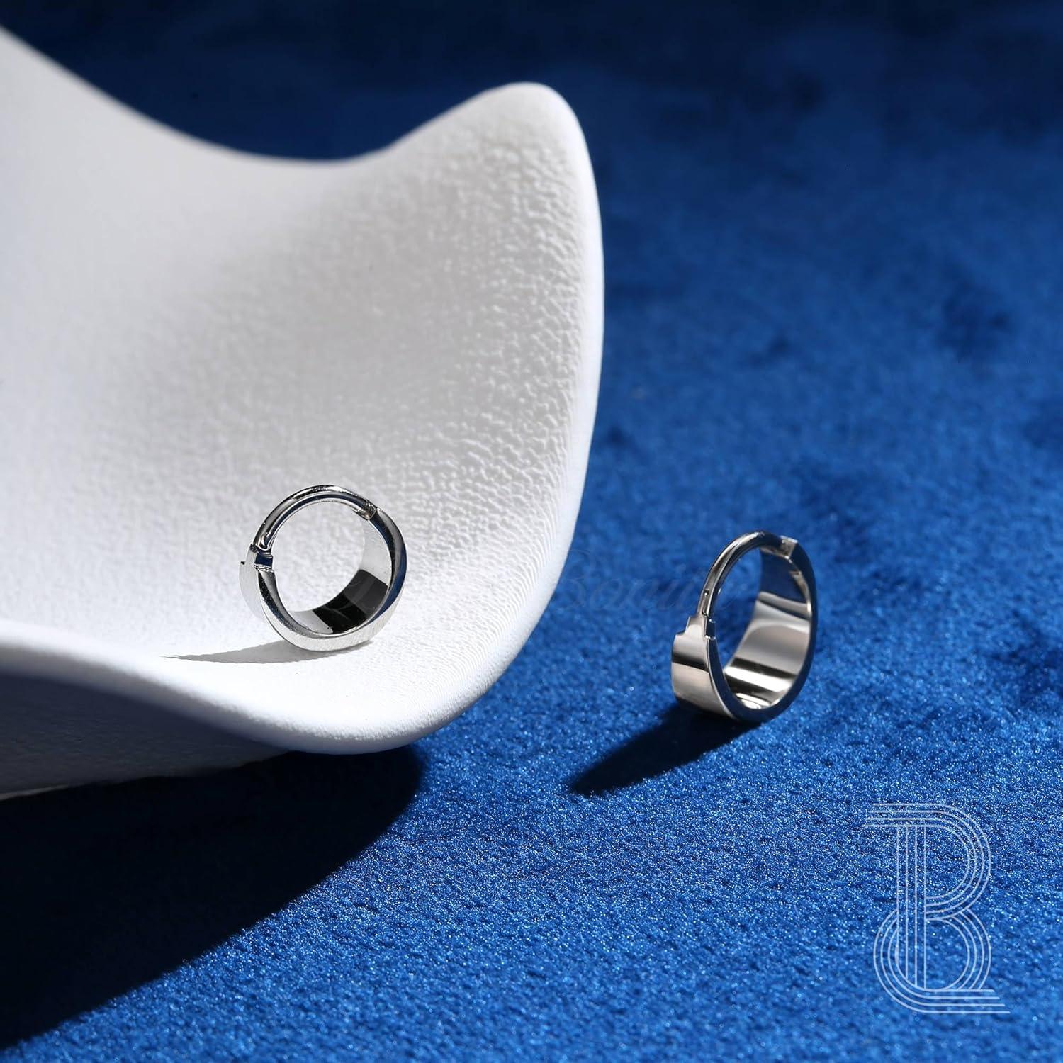 imageBodyBonita Septum Rings 16G 316L Stainless Steel Nose Rings Hoops for Men Women Septum Piercing Jewelry 8 mm 10 mmSilverSlender