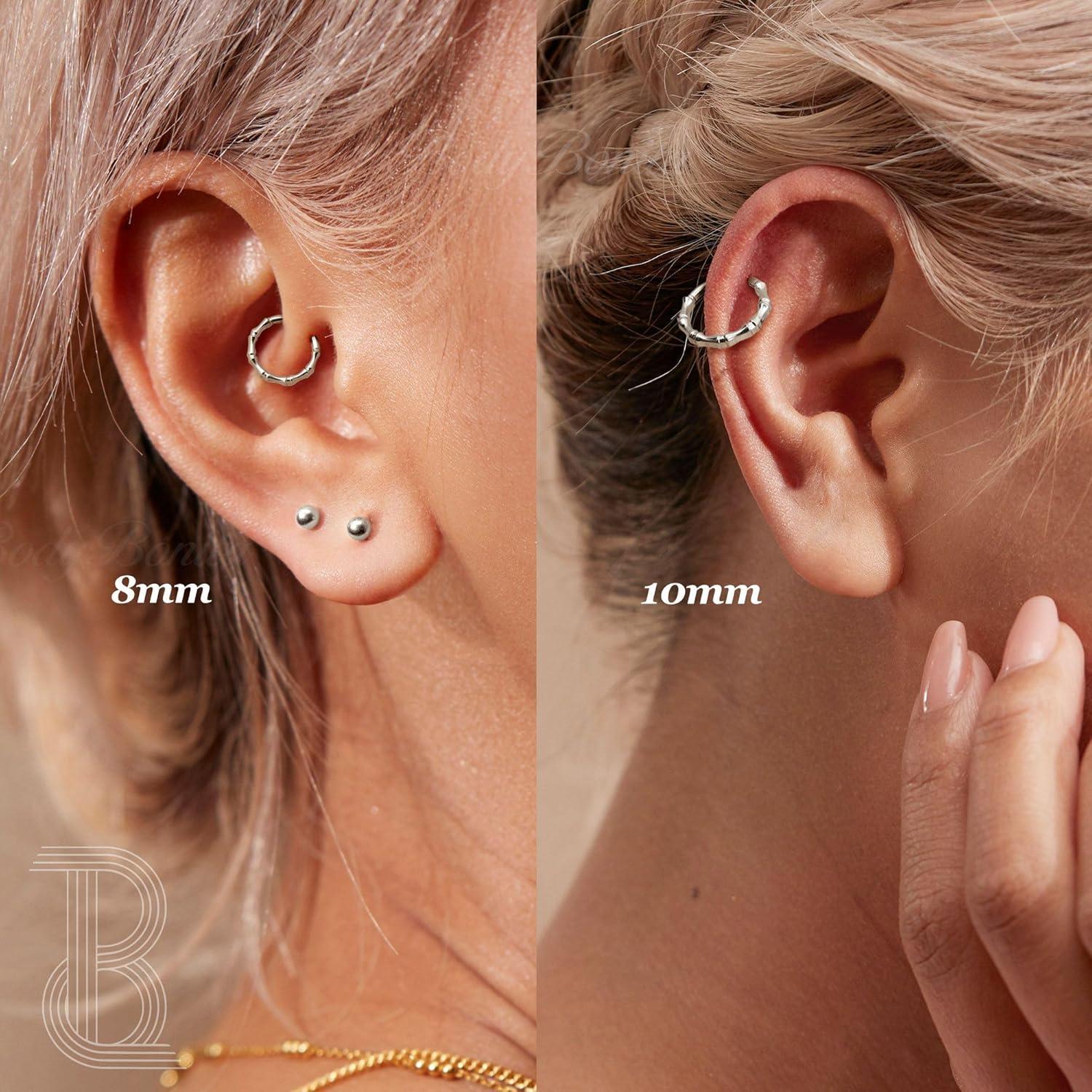 imageBodyBonita Septum Rings 16G 316L Stainless Steel Nose Rings Hoops for Women Septum Piercing Jewelry 8mm 10mmBambooGoldSilver