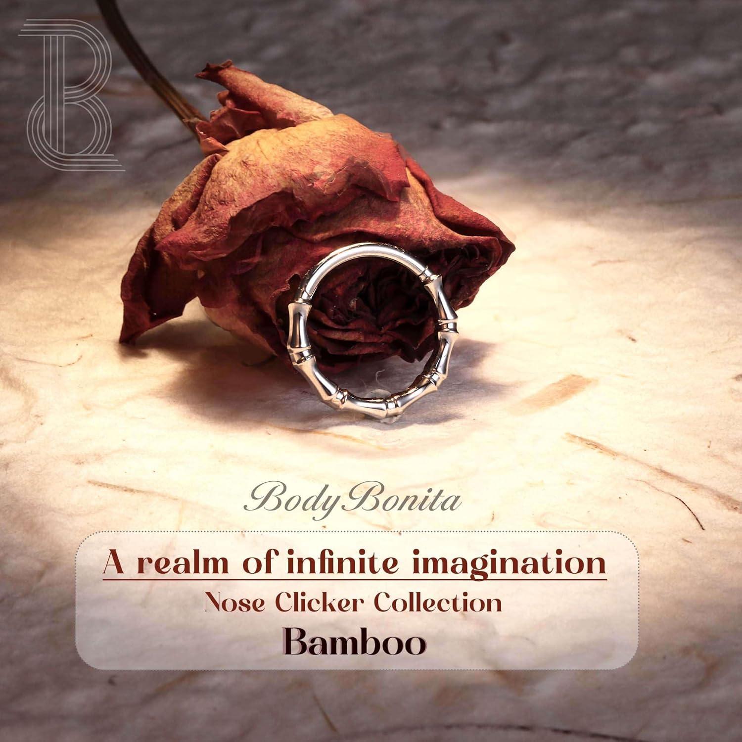 imageBodyBonita Septum Rings 16G 316L Stainless Steel Nose Rings Hoops for Women Septum Piercing Jewelry 8mm 10mmBambooGoldSilver