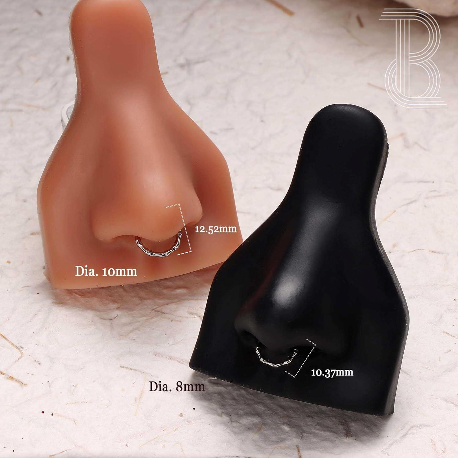 imageBodyBonita Septum Rings 16G 316L Stainless Steel Nose Rings Hoops for Women Septum Piercing Jewelry 8mm 10mmBambooGoldSilver