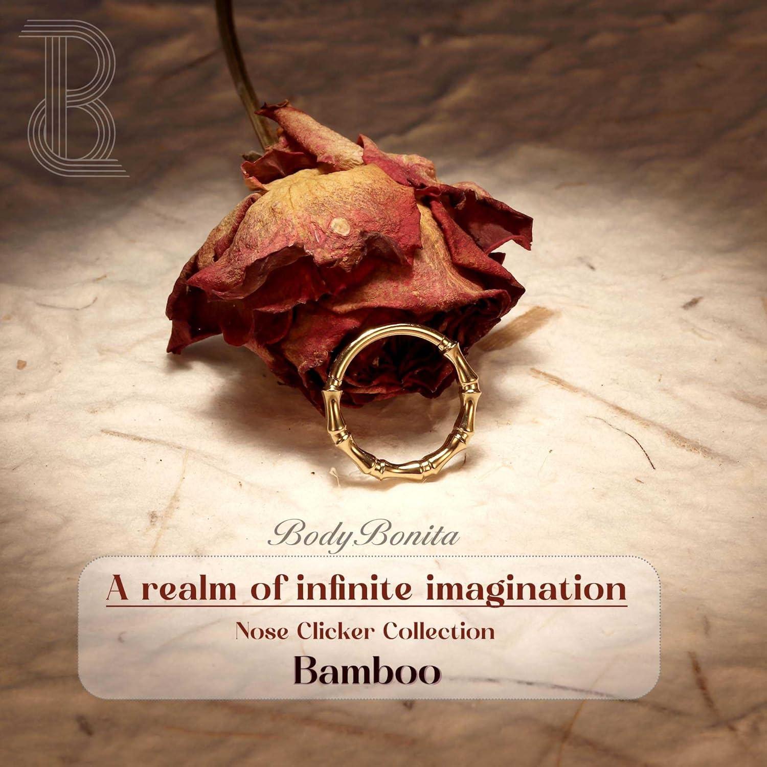 imageBodyBonita Septum Rings 16G 316L Stainless Steel Nose Rings Hoops for Women Septum Piercing Jewelry 8mm 10mmBambooGoldSilver