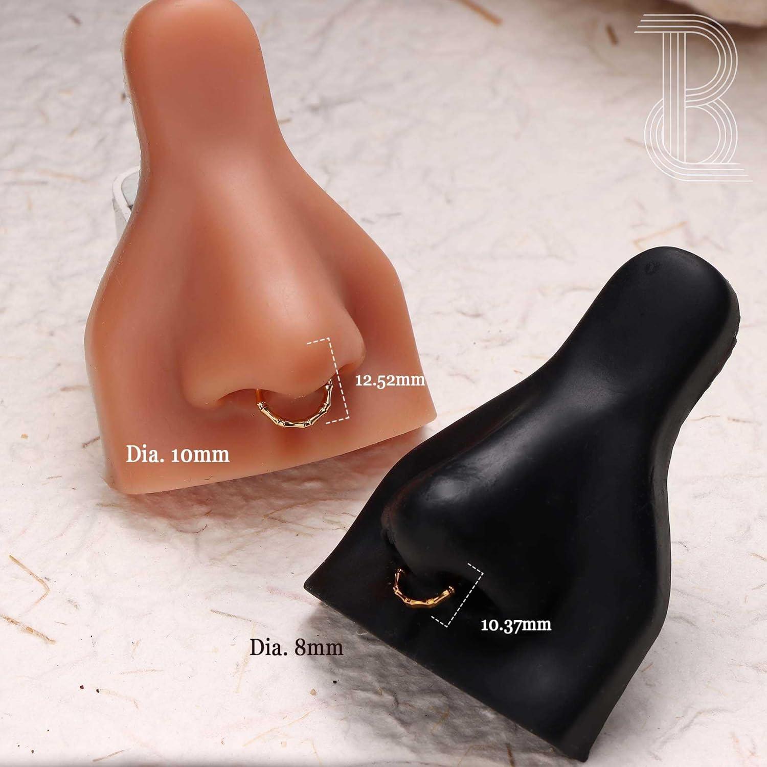 imageBodyBonita Septum Rings 16G 316L Stainless Steel Nose Rings Hoops for Women Septum Piercing Jewelry 8mm 10mmBambooGoldSilver