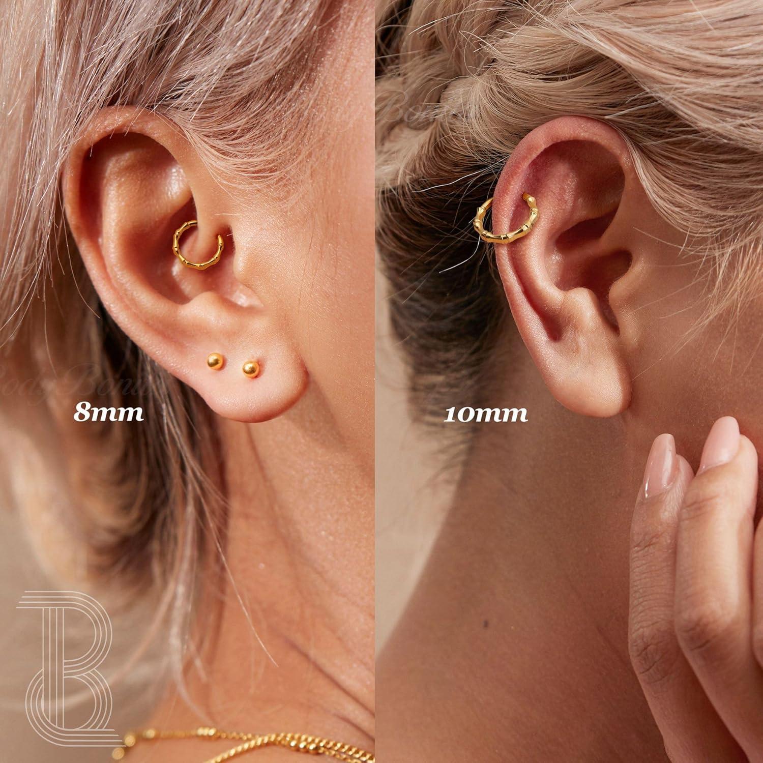 imageBodyBonita Septum Rings 16G 316L Stainless Steel Nose Rings Hoops for Women Septum Piercing Jewelry 8mm 10mmBambooGoldSilver