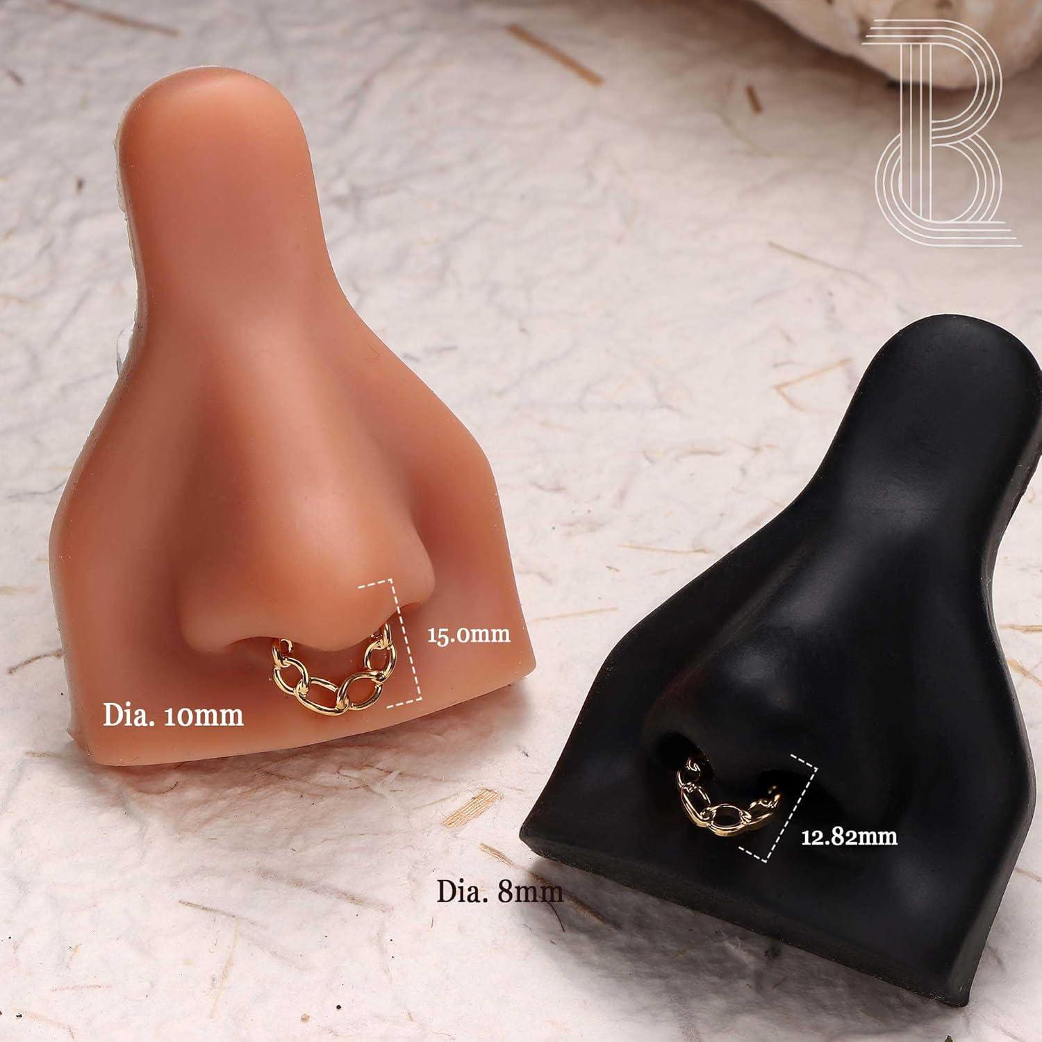 imageBodyBonita Septum Rings 16G 316L Stainless Steel Nose Rings Hoops for Women Septum Piercing Jewelry 8mm 10mmChiansGoldSilver