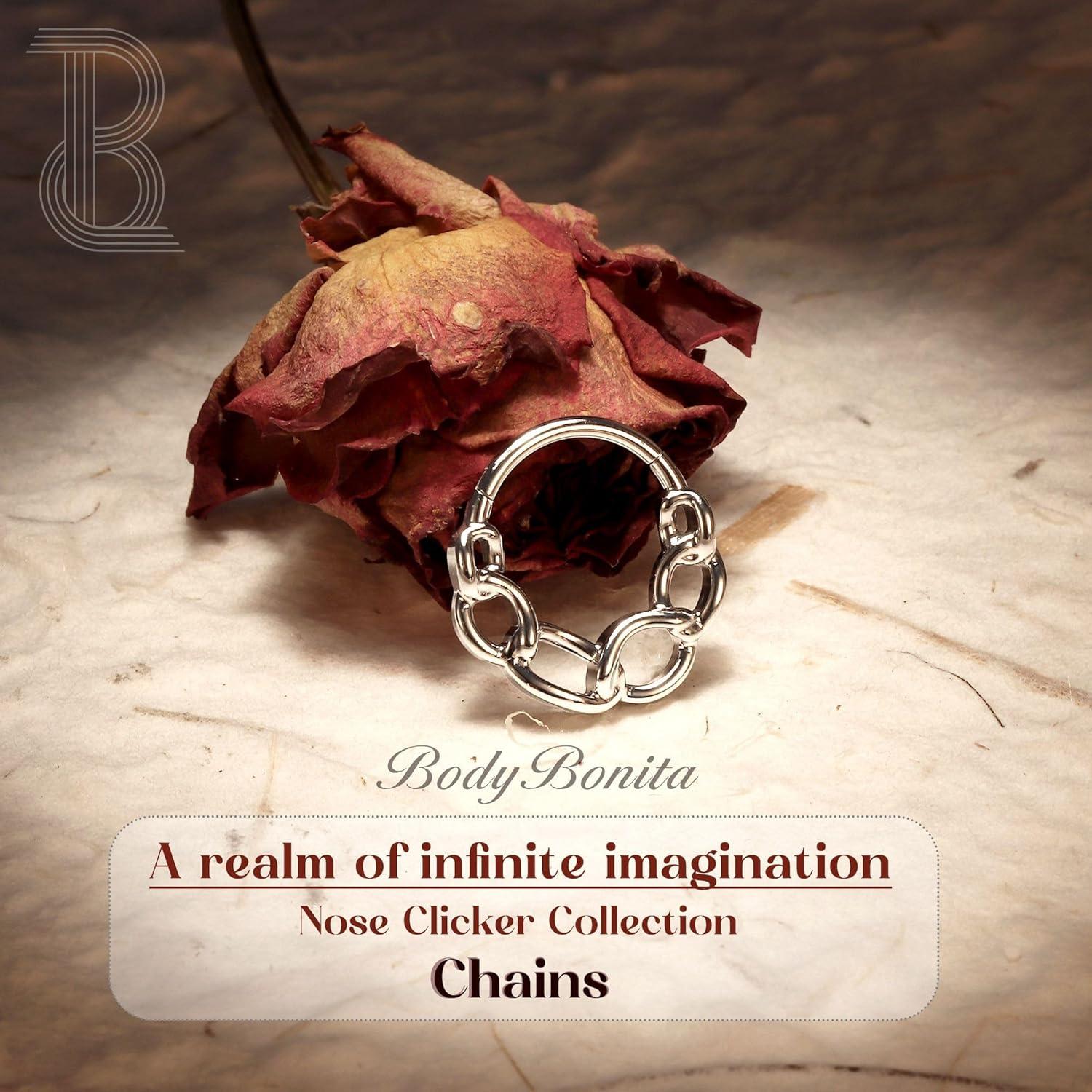 imageBodyBonita Septum Rings 16G 316L Stainless Steel Nose Rings Hoops for Women Septum Piercing Jewelry 8mm 10mmChiansGoldSilver