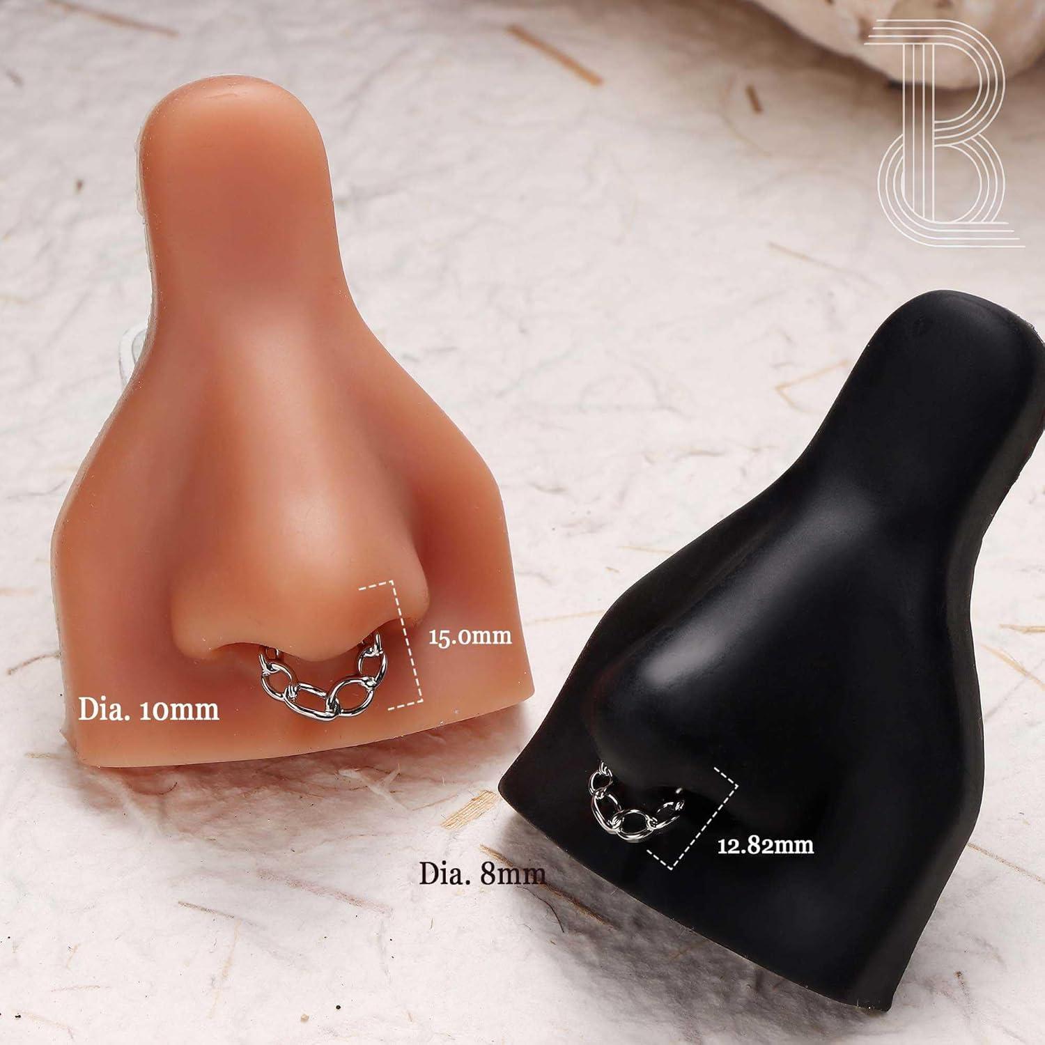 imageBodyBonita Septum Rings 16G 316L Stainless Steel Nose Rings Hoops for Women Septum Piercing Jewelry 8mm 10mmChiansGoldSilver