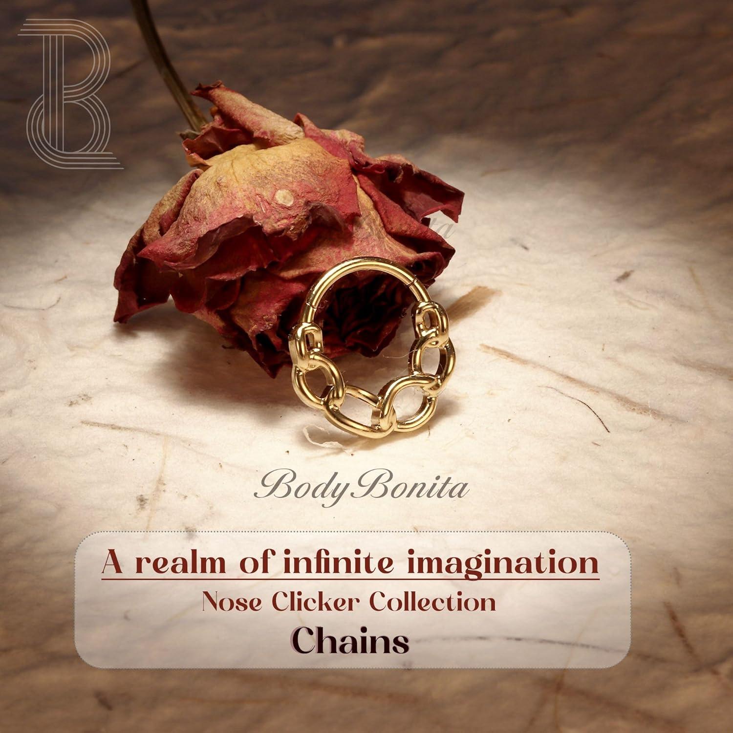 imageBodyBonita Septum Rings 16G 316L Stainless Steel Nose Rings Hoops for Women Septum Piercing Jewelry 8mm 10mmChiansGoldSilver