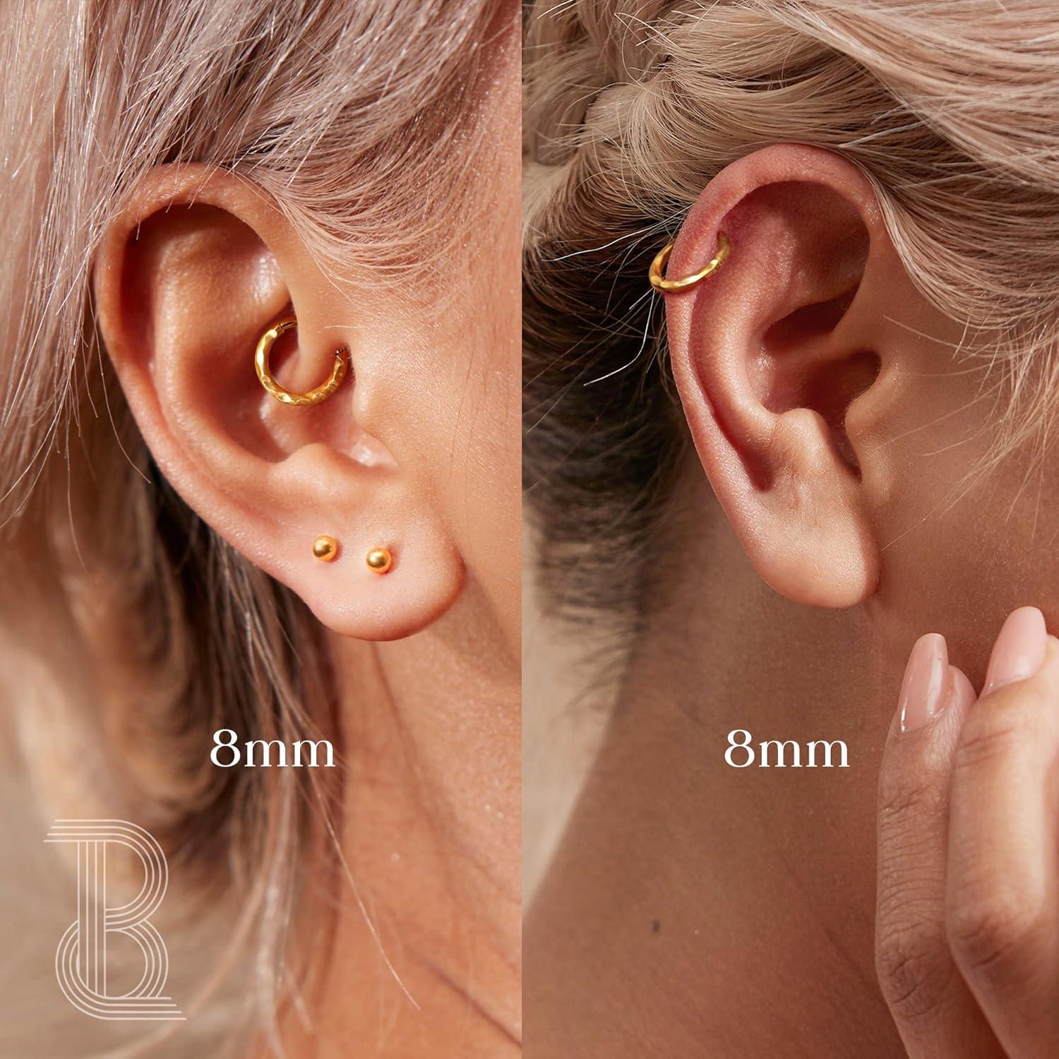 imageBodyBonita Septum Rings 16G 316L Stainless Steel Nose Rings Hoops for Women Septum Piercing Jewelry 8mm 10mmHammered Satin FinishGoldSilver