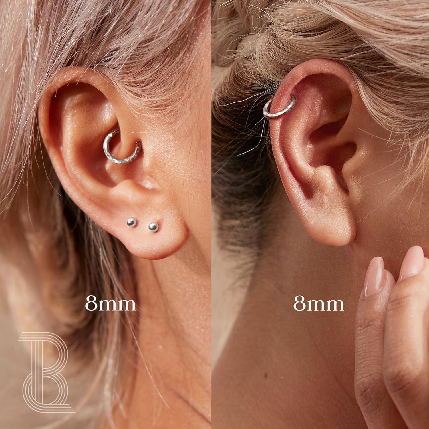 imageBodyBonita Septum Rings 16G 316L Stainless Steel Nose Rings Hoops for Women Septum Piercing Jewelry 8mm 10mmHammered Satin FinishGoldSilver